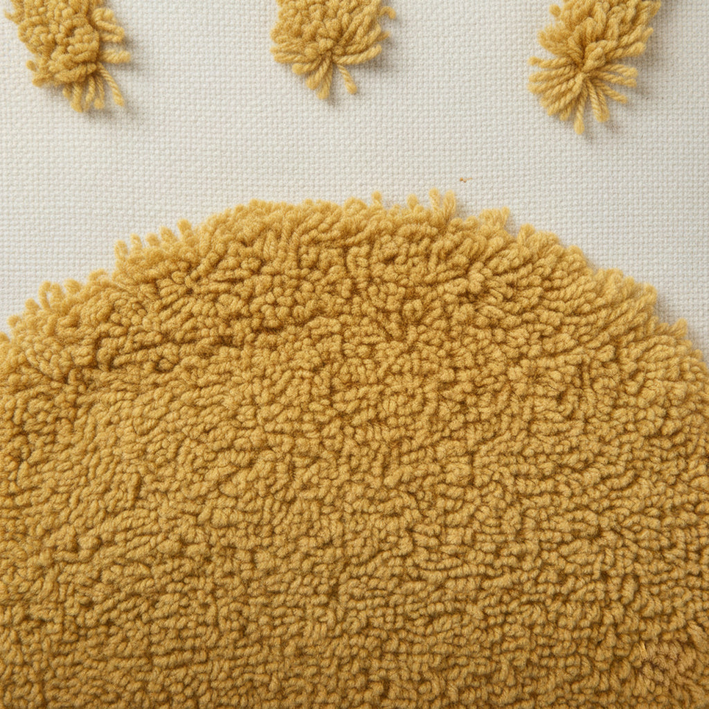 Anna-Kaci Tufted Sun Decorative Throw Pillow with Textured Embroidery and Tassel Corners