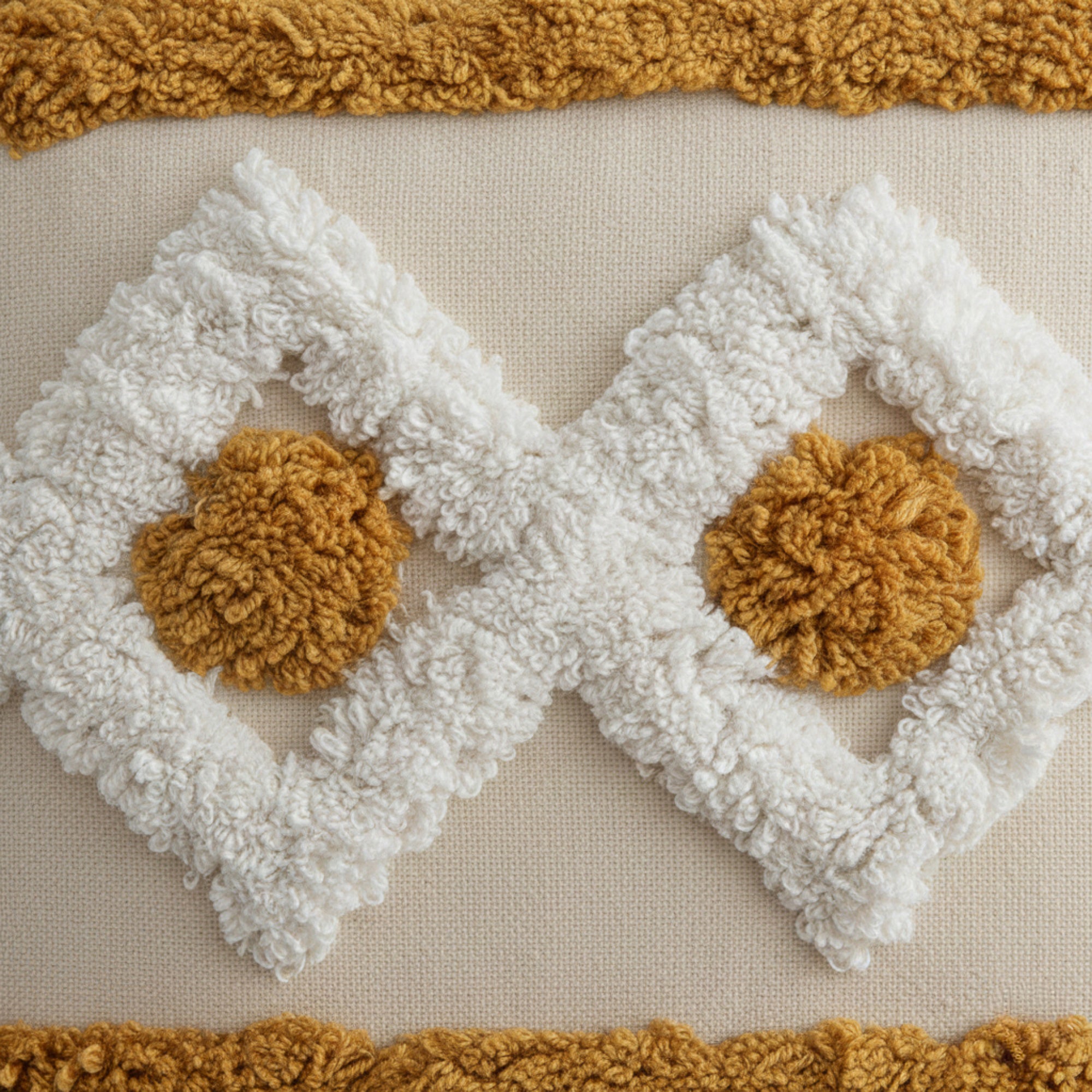 Anna-Kaci Tufted Sun Decorative Throw Pillow with Textured Embroidery and Tassel Corners