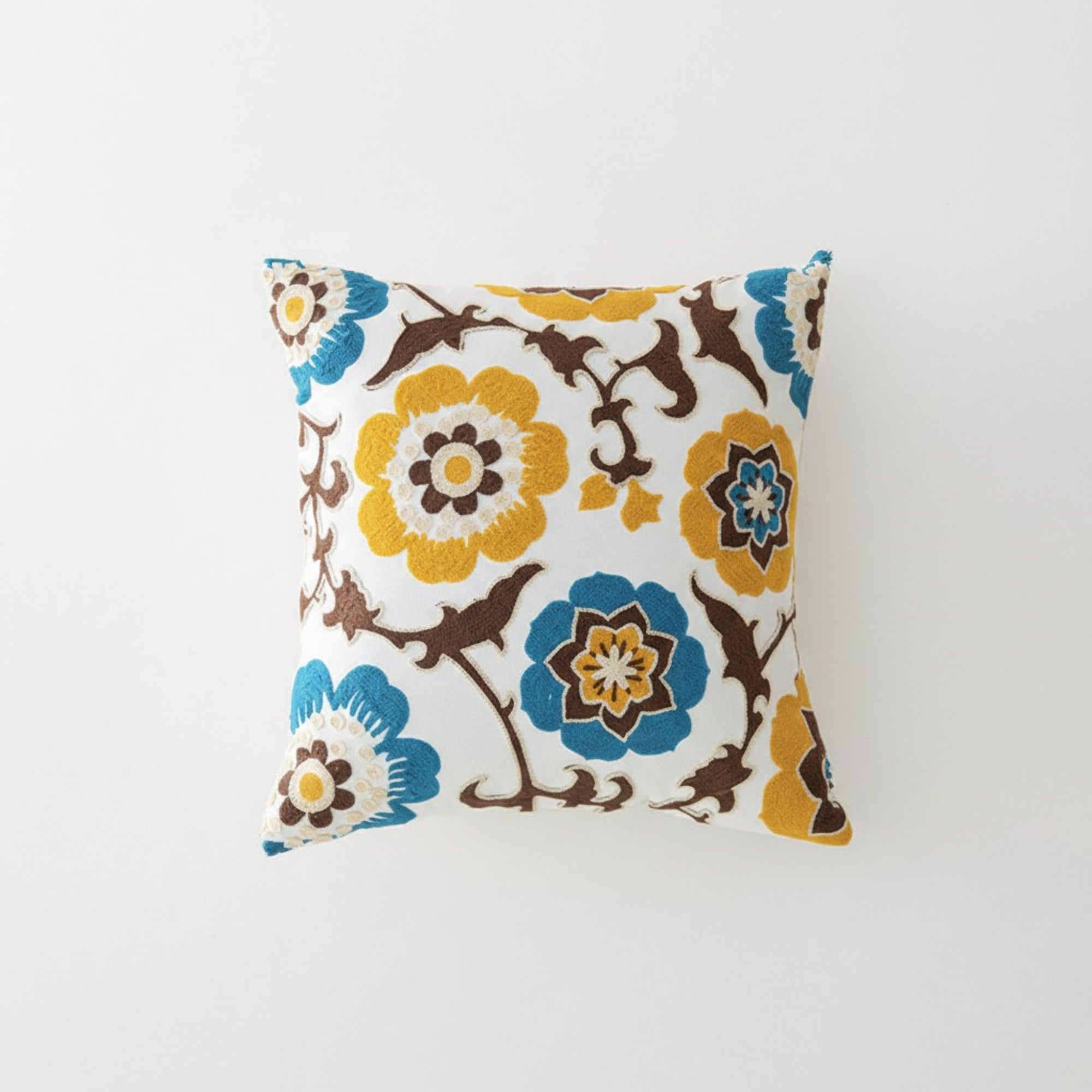 Anna-Kaci Decorative Floral Throw Pillow Cover Soft Textured Fabric Square Cushion Cover Single Pack