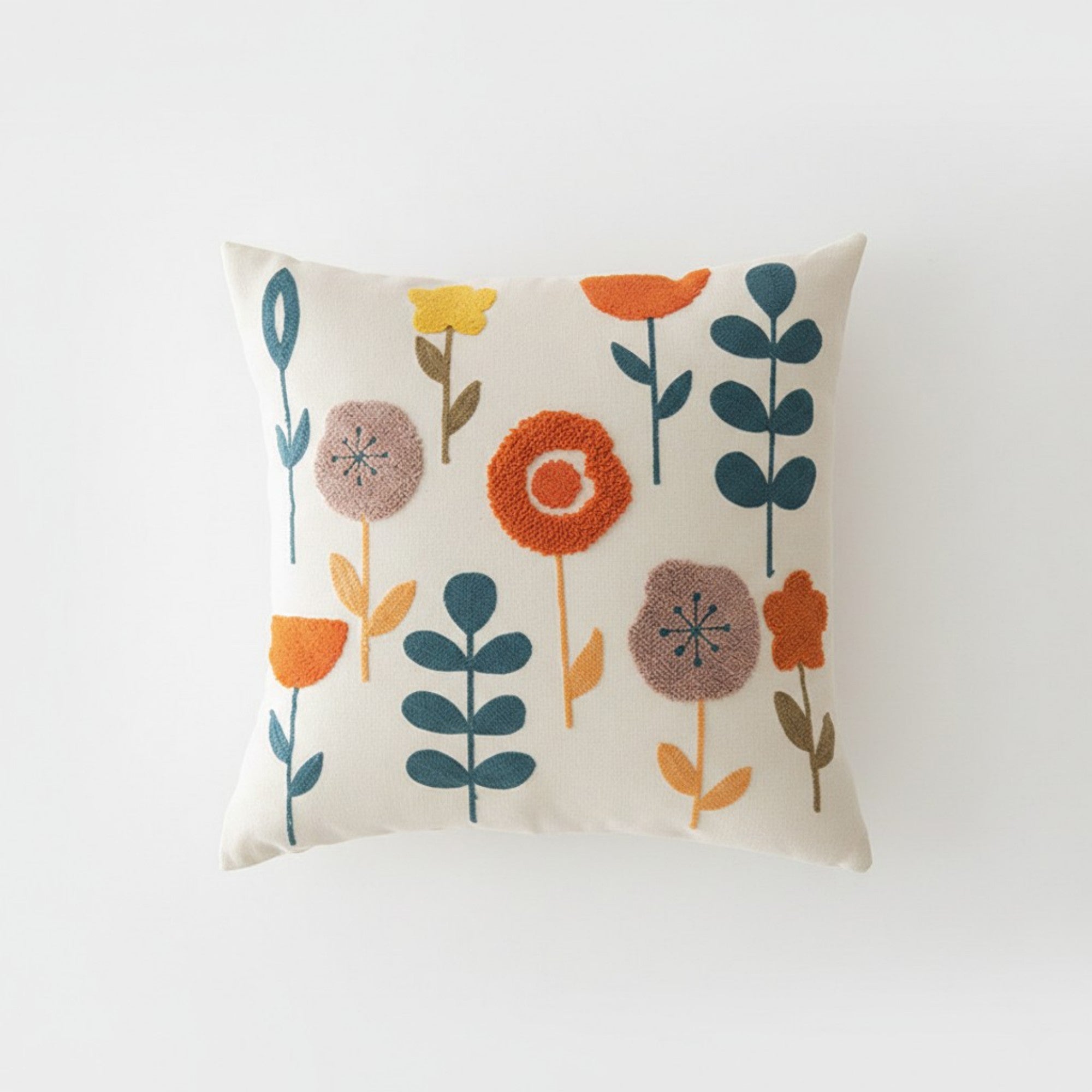 Anna-Kaci Decorative Floral Throw Pillow Cover Soft Textured Fabric Square Cushion Cover Single Pack