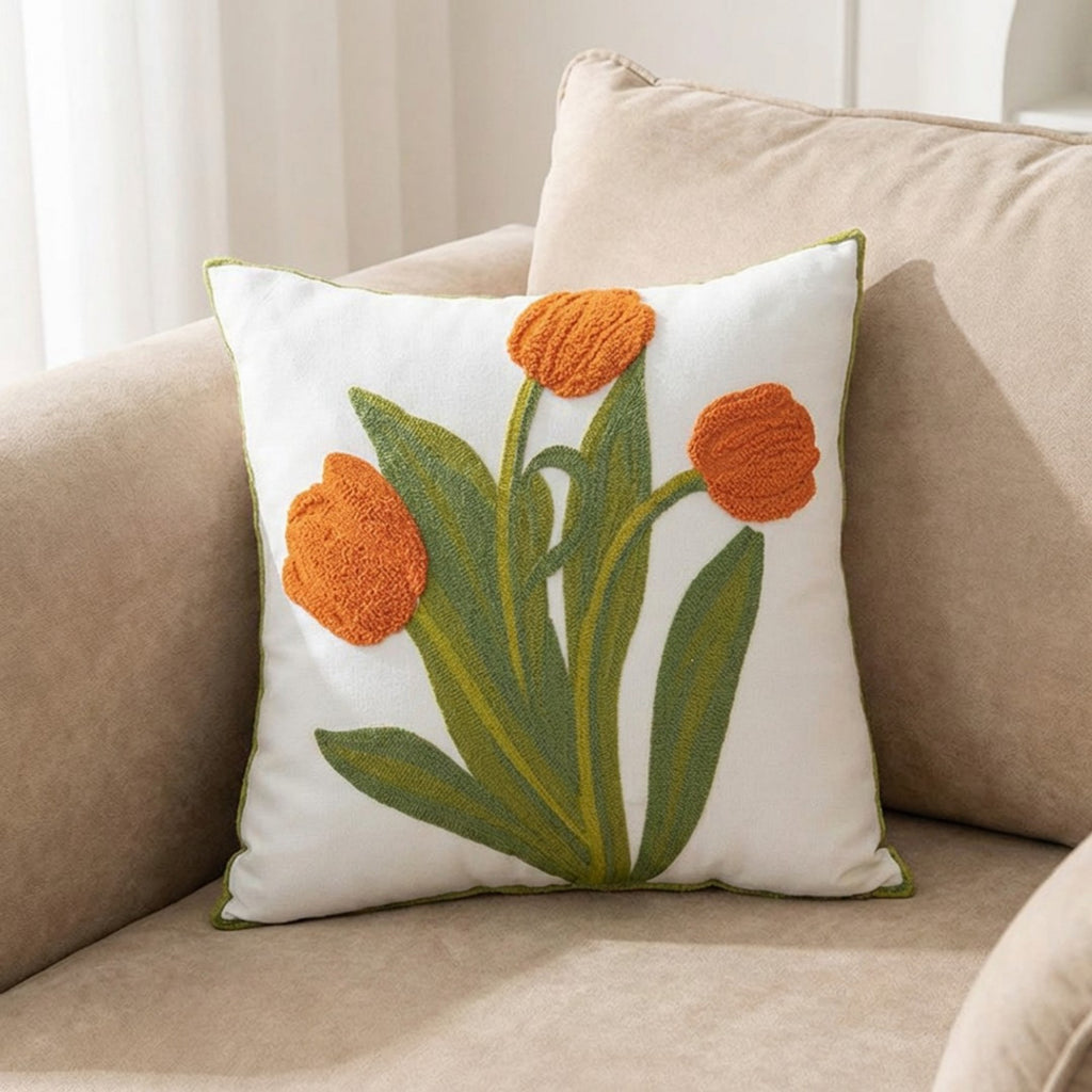 Anna-Kaci Decorative Floral Throw Pillow Cover Soft Textured Fabric Square Cushion Cover Single Pack