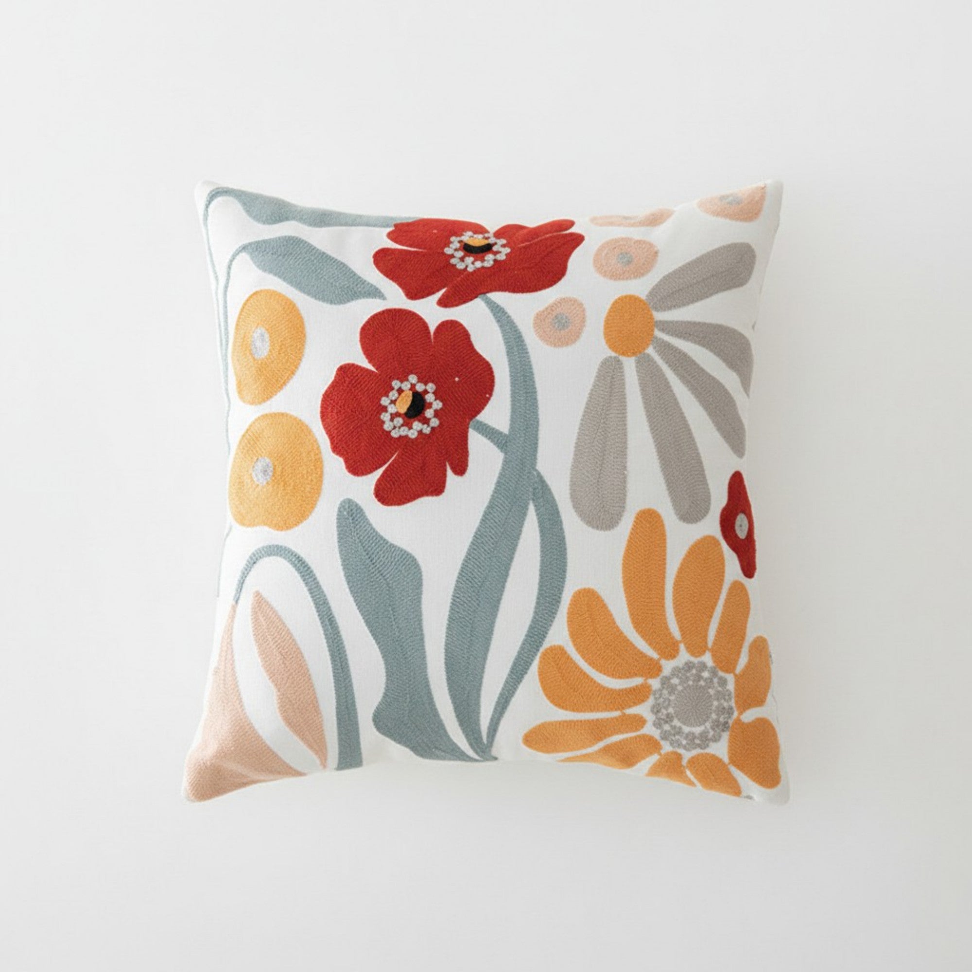 Anna-Kaci Decorative Floral Throw Pillow Cover Soft Textured Fabric Square Cushion Cover Single Pack