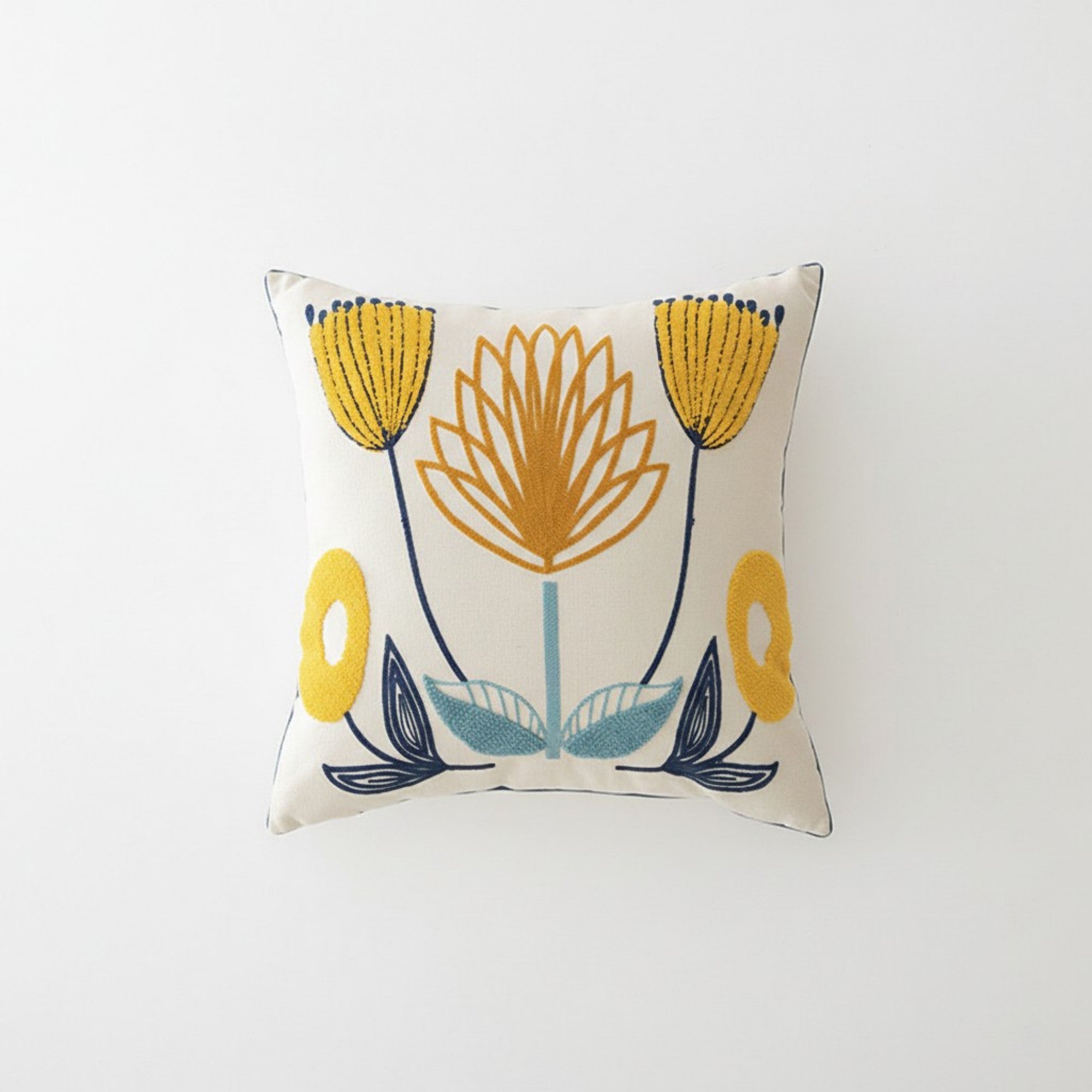 Anna-Kaci Decorative Floral Throw Pillow Cover Soft Textured Fabric Square Cushion Cover Single Pack