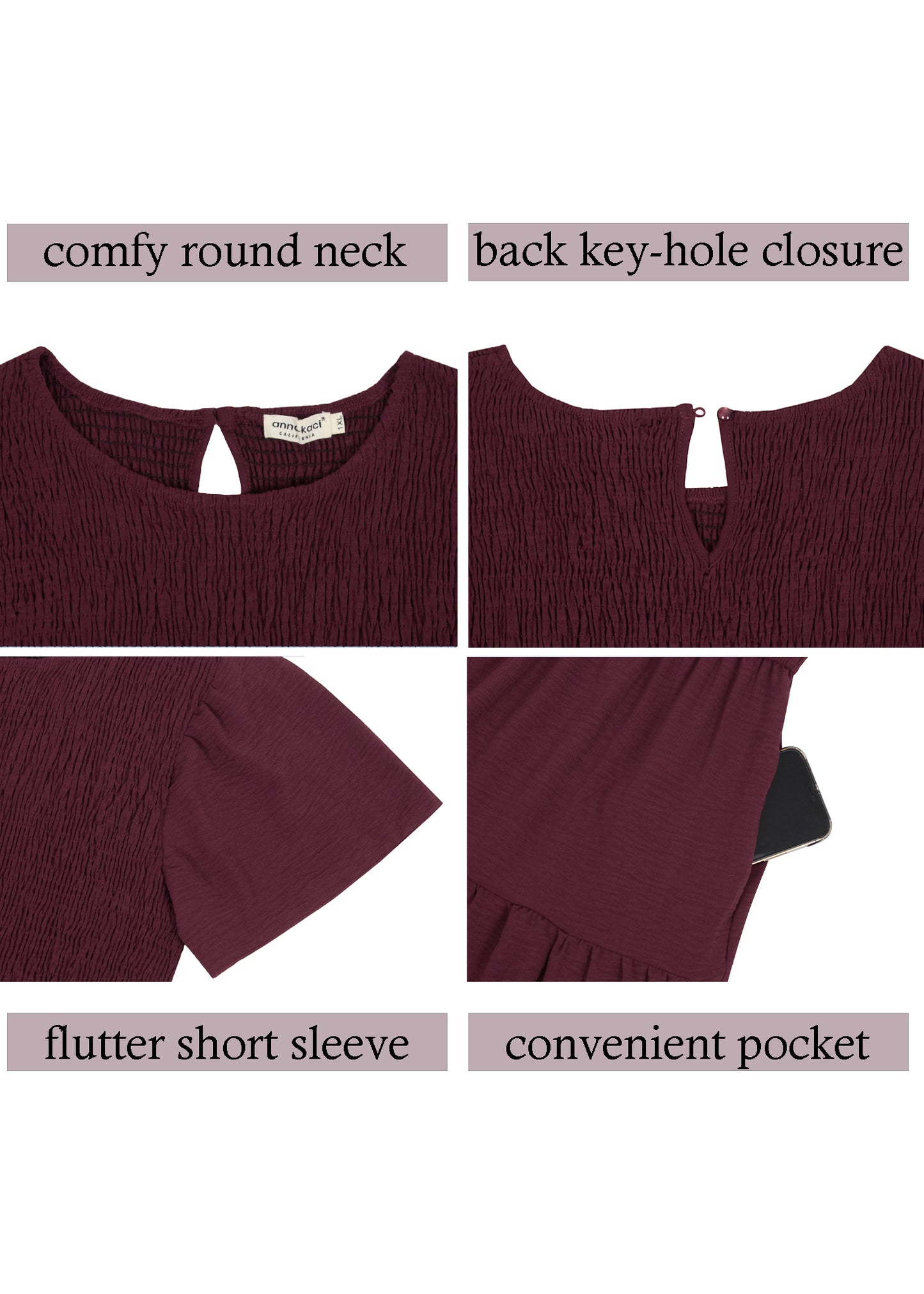 Anna-Kaci Women's Plus Size Casual Round Neck Flutter Short Sleeve Elastic Waist Smocked Tiered Maxi Dress