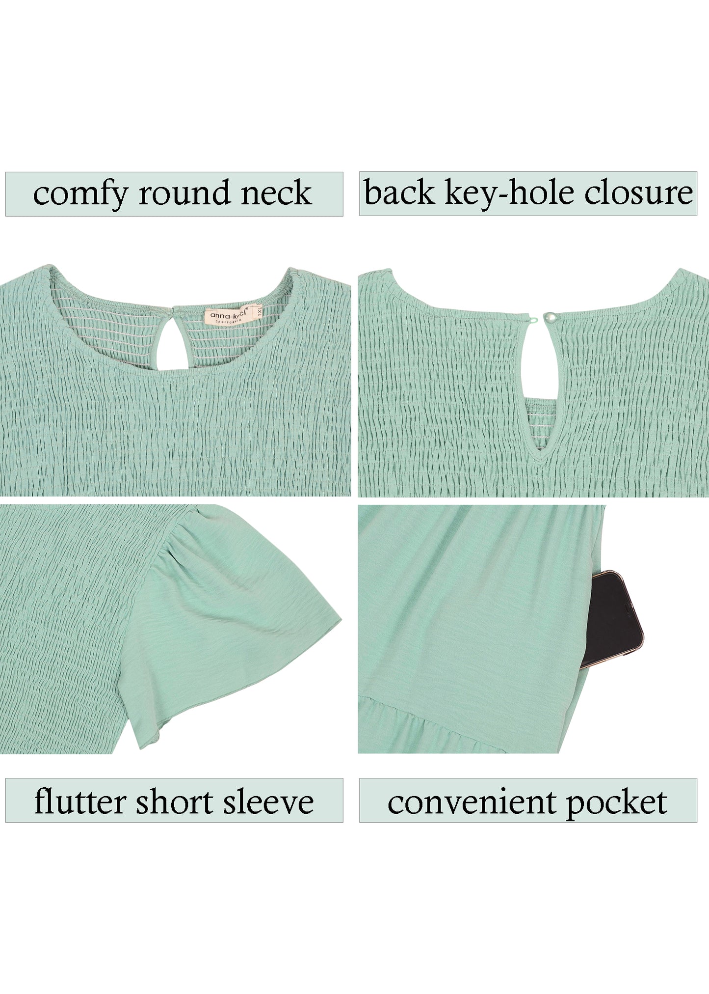 Anna-Kaci Women's Plus Size Casual Round Neck Flutter Short Sleeve Elastic Waist Smocked Tiered Maxi Dress