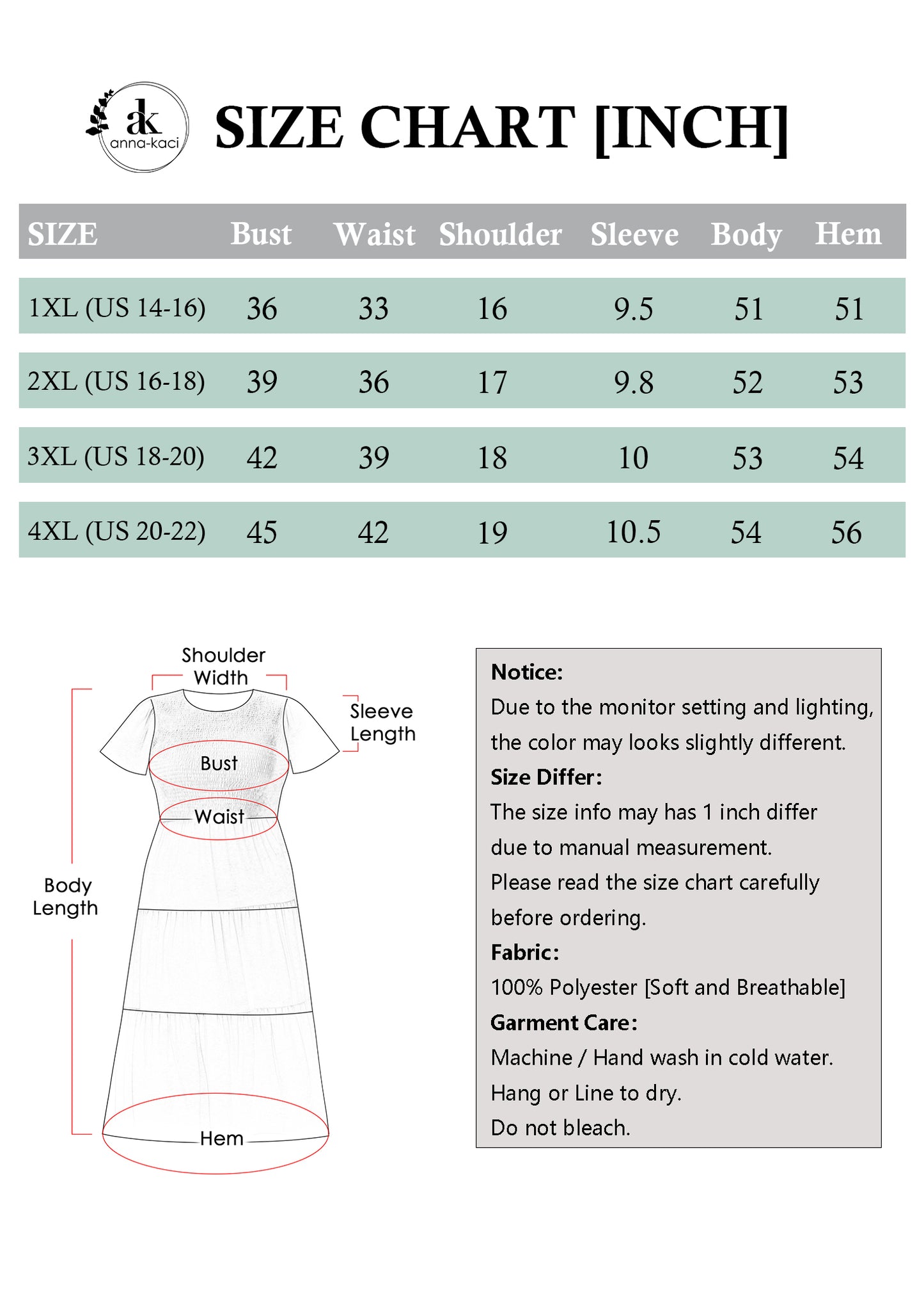 Anna-Kaci Women's Plus Size Casual Round Neck Flutter Short Sleeve Elastic Waist Smocked Tiered Maxi Dress