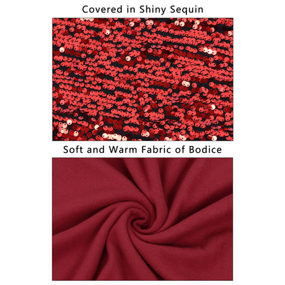 Anna-Kaci Women's Plus Size Sparkle Sequin Sweatshirt Mock Neck Pullover Long Sleeve Glitter Party Tops