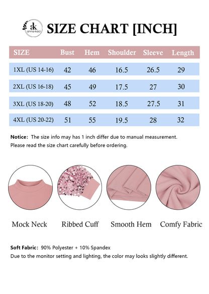 Anna-Kaci Women's Plus Size Sparkle Sequin Sweatshirt Mock Neck Pullover Long Sleeve Glitter Party Tops