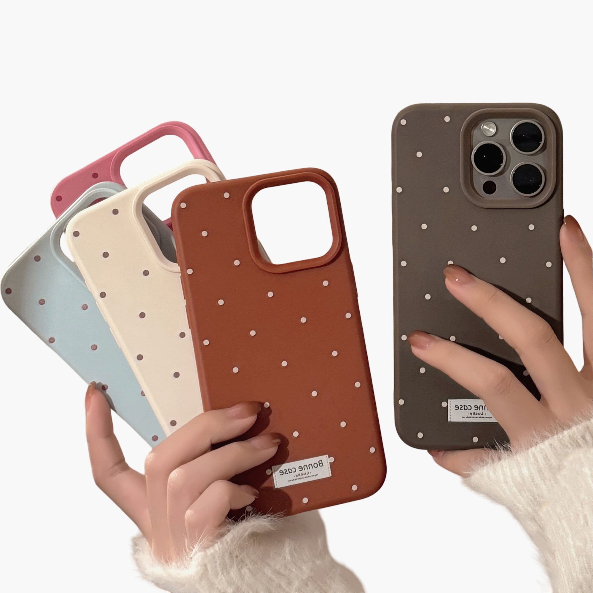 Anna-Kaci Polka Dot Phone Case with Soft Touch Finish Slim Protective Cover