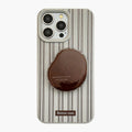 Anna-Kaci Striped Phone Case with Built In Phone Stand Raised Grip Accent Glossy Finish Slim Protective Cover