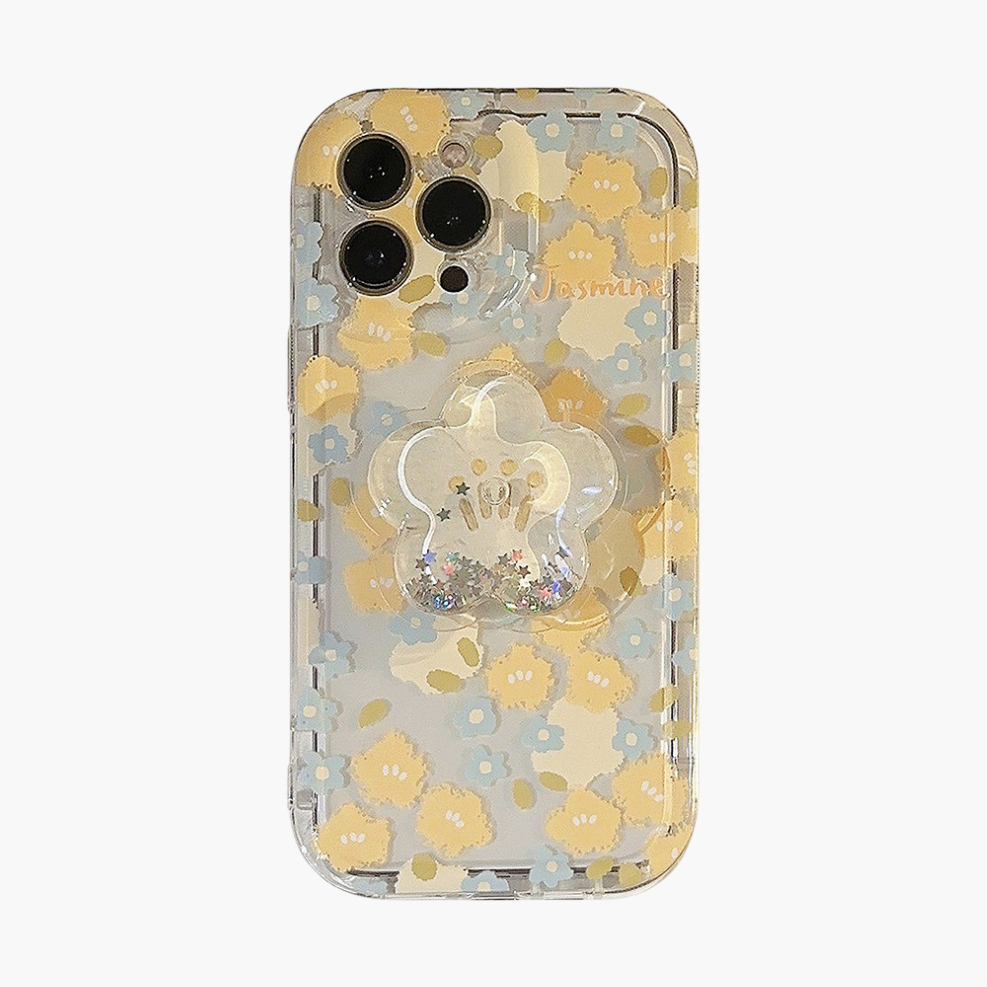Anna-Kaci Floral Phone Case with Built In Phone Stand Clear Slim Protective Cover
