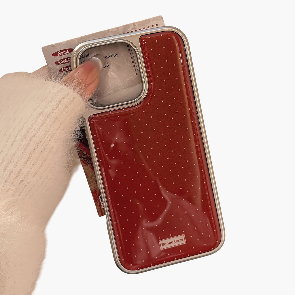 Anna-Kaci Polka Dot Glossy Phone Case Slim Protective Cover Classic Design