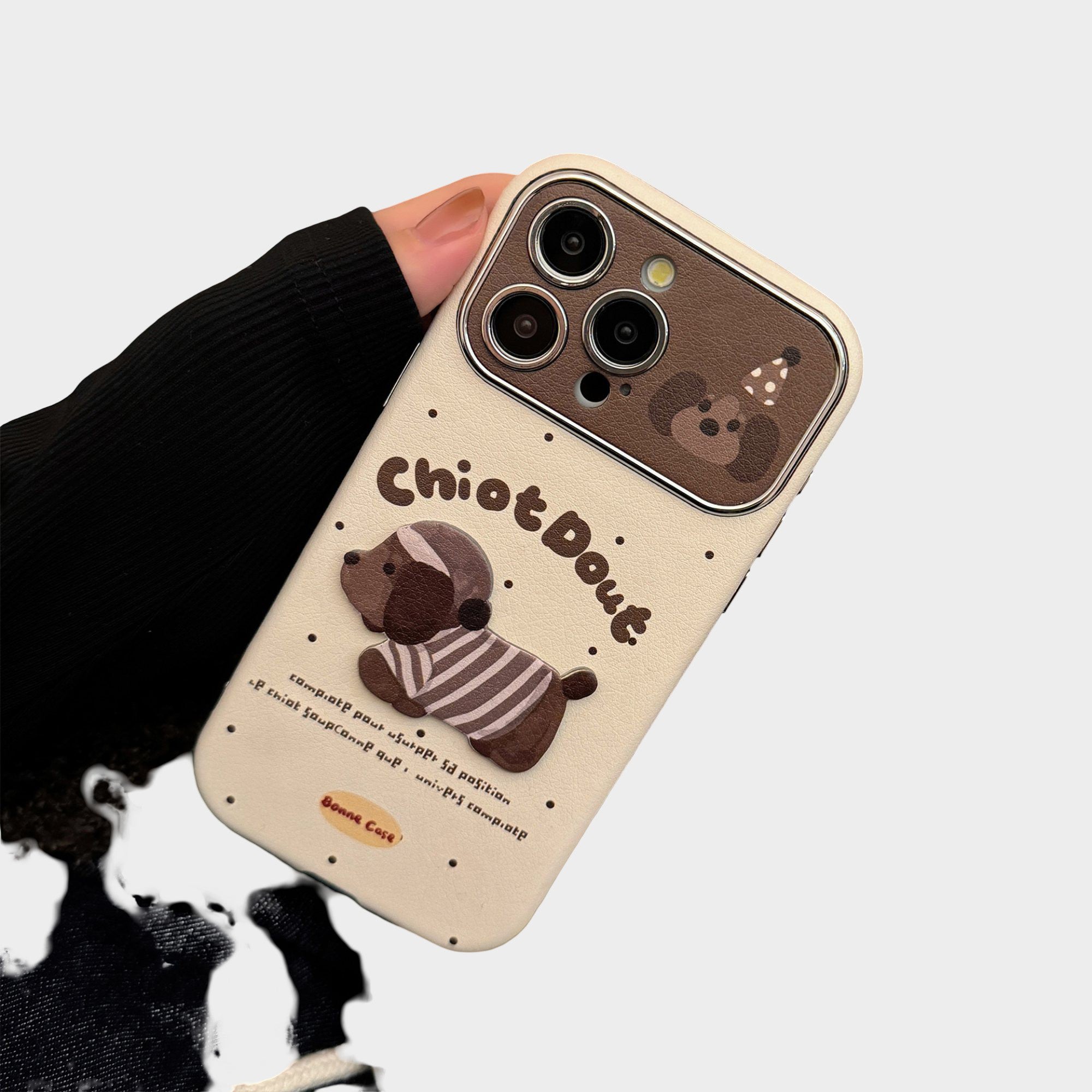 Anna-Kaci Cute Puppy Graphic Phone Case Slim Protective Cover Playful Design