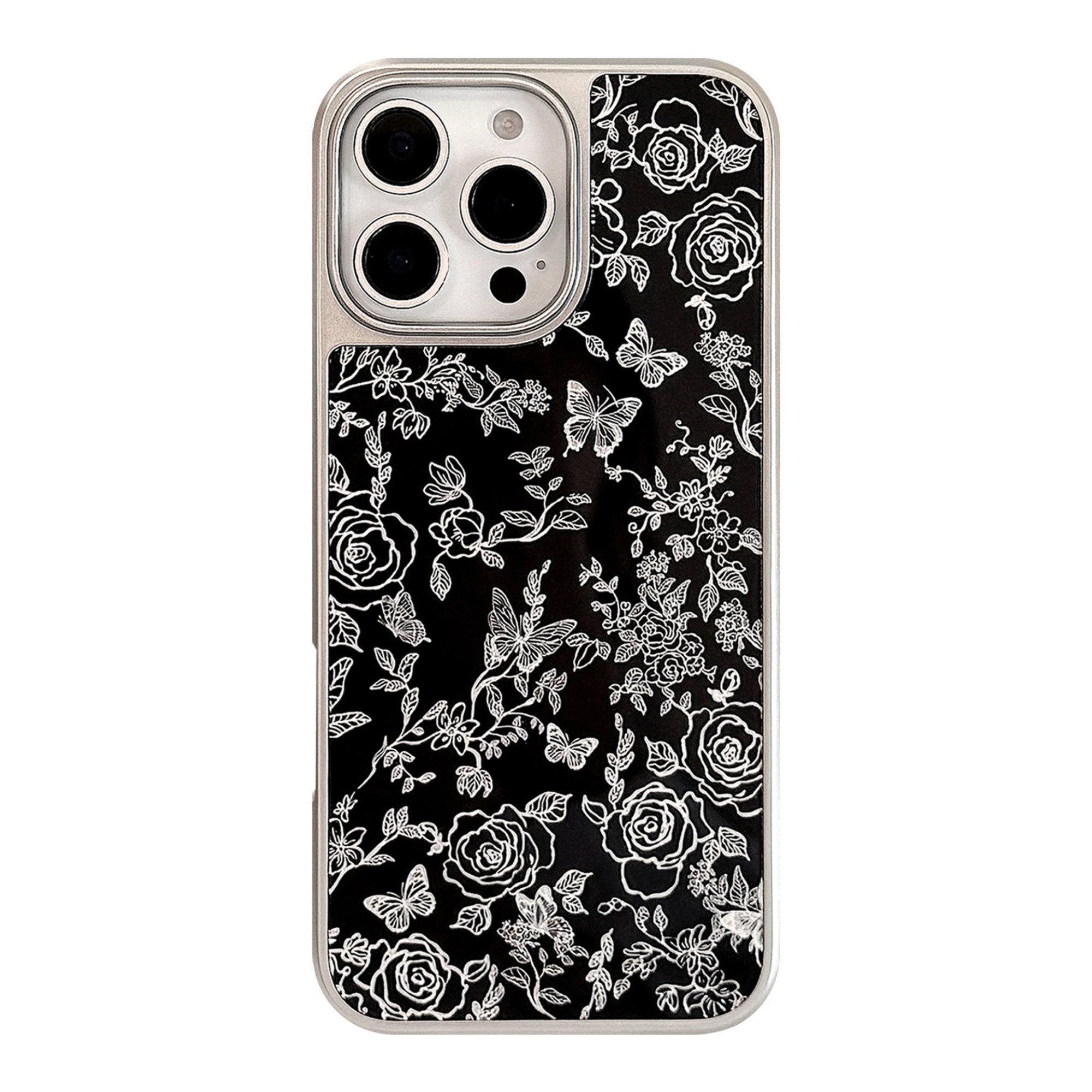 Anna-Kaci Black Floral Butterfly Line Art Phone Case