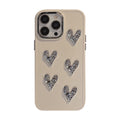 Anna-Kaci Heart Accent Phone Case with Raised Metallic Heart Details