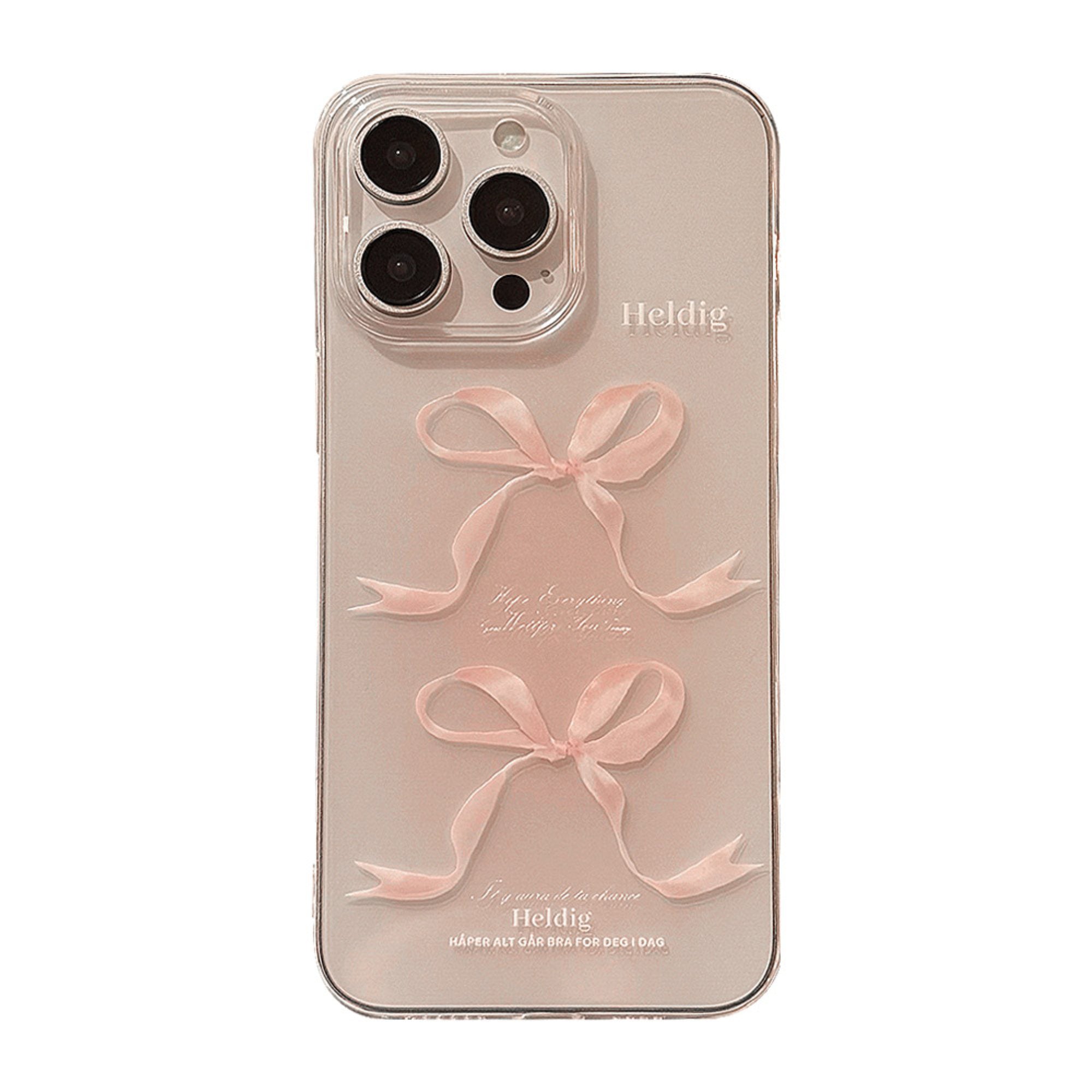 Anna-Kaci Bow Print Phone Case with Frosted Clear Finish and Slim Protective Design