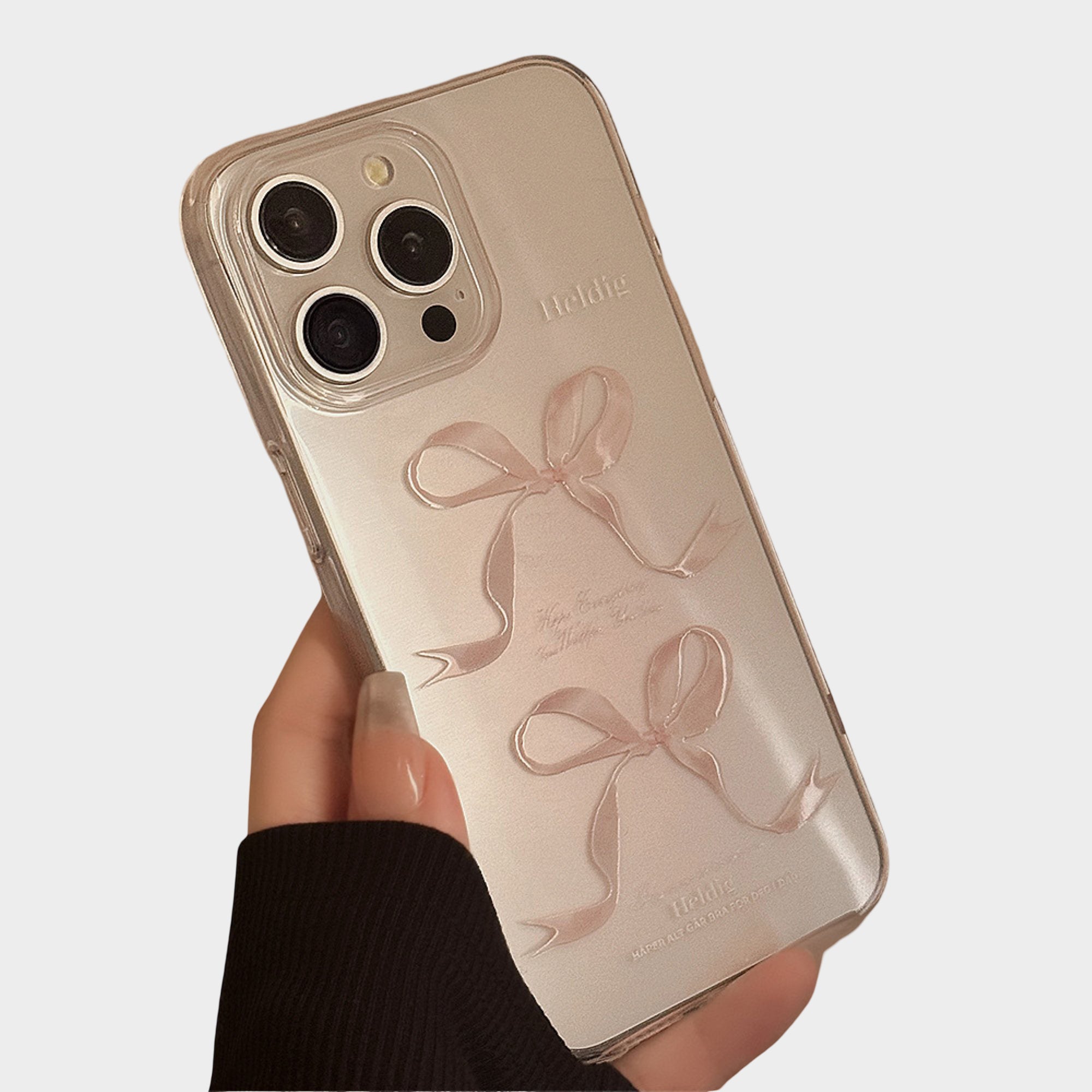 Anna-Kaci Bow Print Phone Case with Frosted Clear Finish and Slim Protective Design