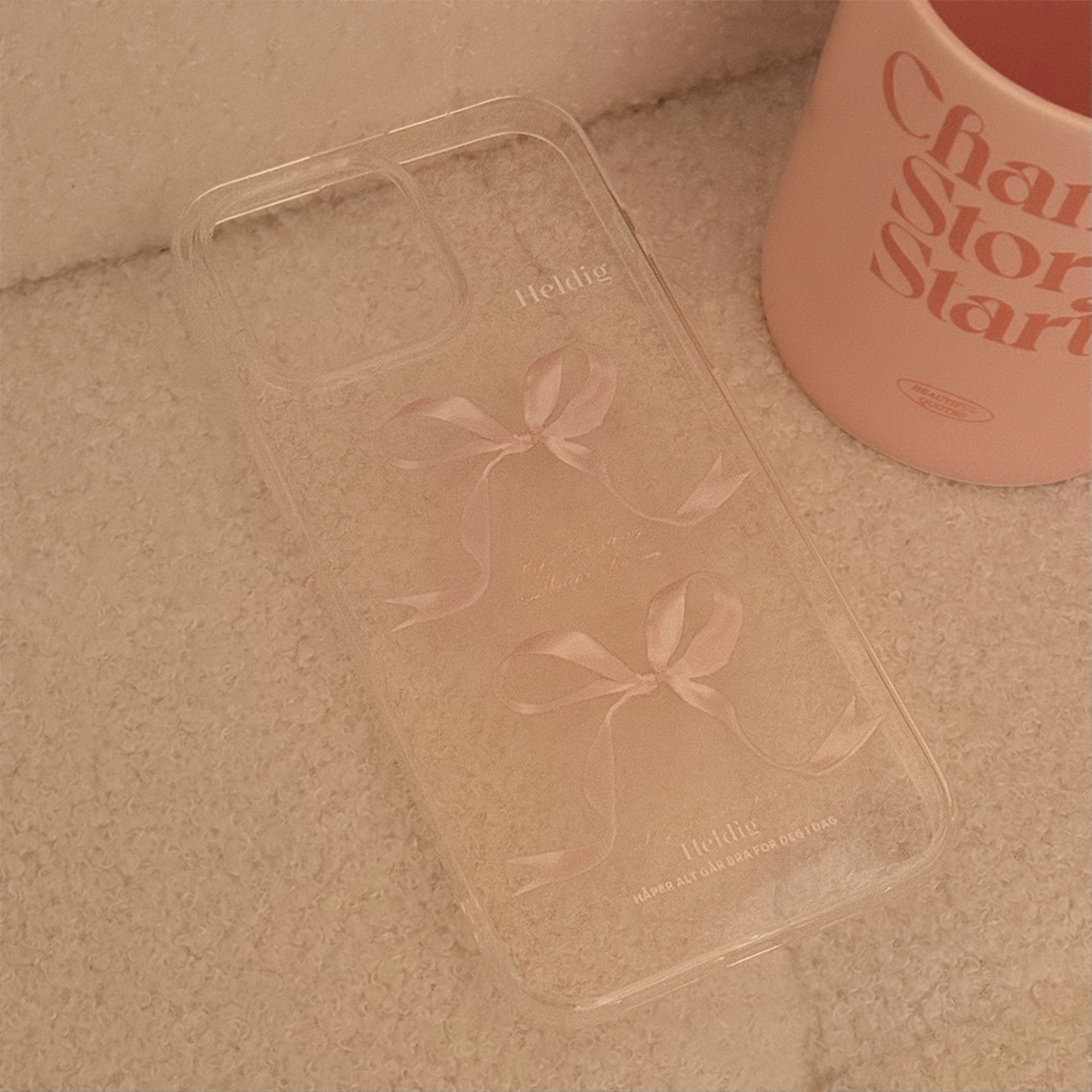 Anna-Kaci Bow Print Phone Case with Frosted Clear Finish and Slim Protective Design