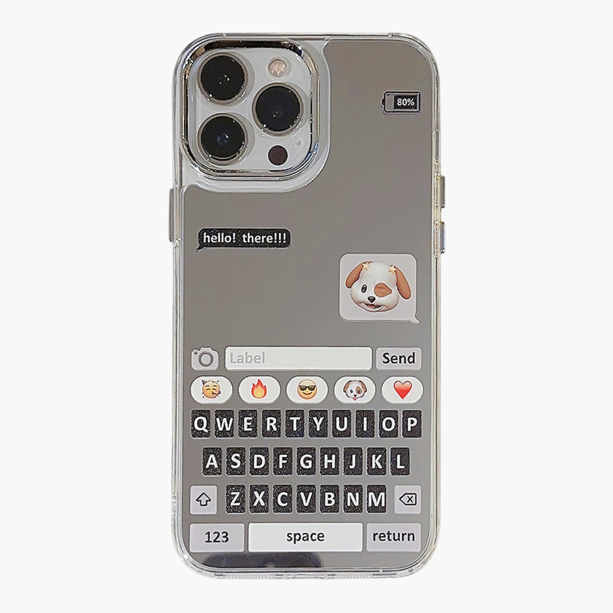Anna-Kaci Mirror Phone Case with Chat Message Graphic Text Design Reflective Protective Cover