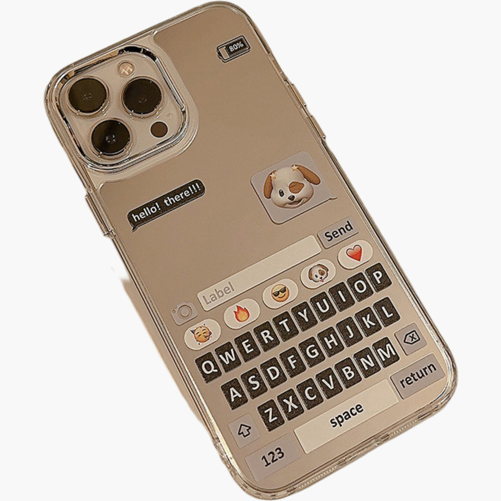 Anna-Kaci Mirror Phone Case with Chat Message Graphic Text Design Reflective Protective Cover