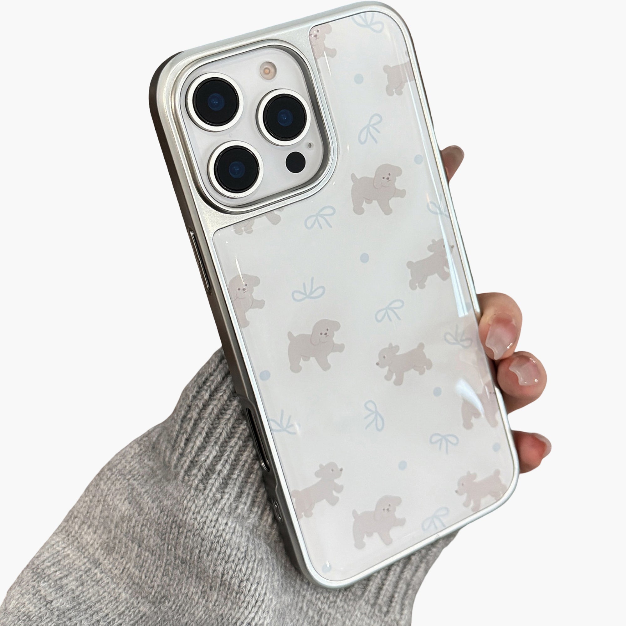 Anna-Kaci Clear Phone Case with Puppy Print Pattern Cute Dog Design Lightweight Protective Cover