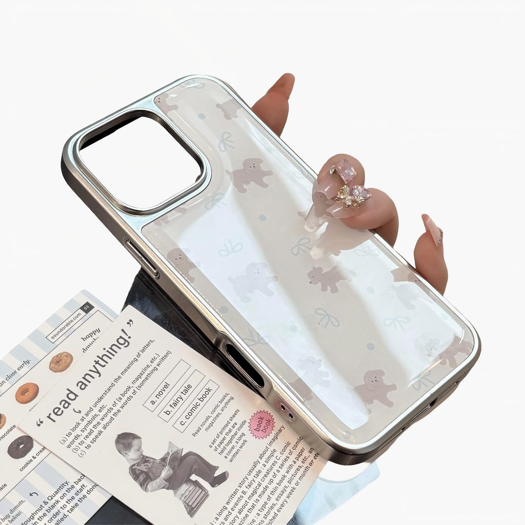 Anna-Kaci Clear Phone Case with Puppy Print Pattern Cute Dog Design Lightweight Protective Cover