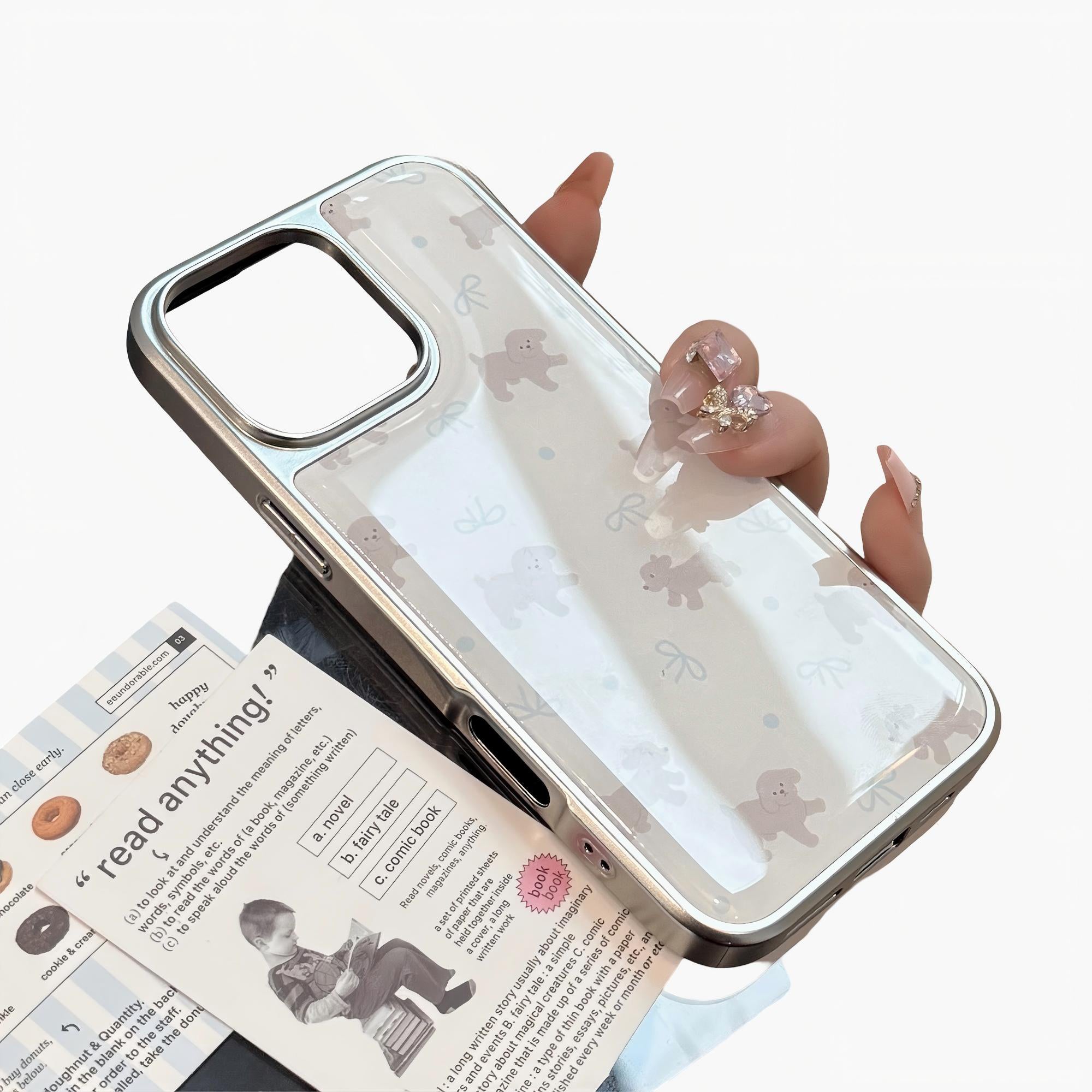 Anna-Kaci Clear Phone Case with Puppy Print Pattern Cute Dog Design Lightweight Protective Cover