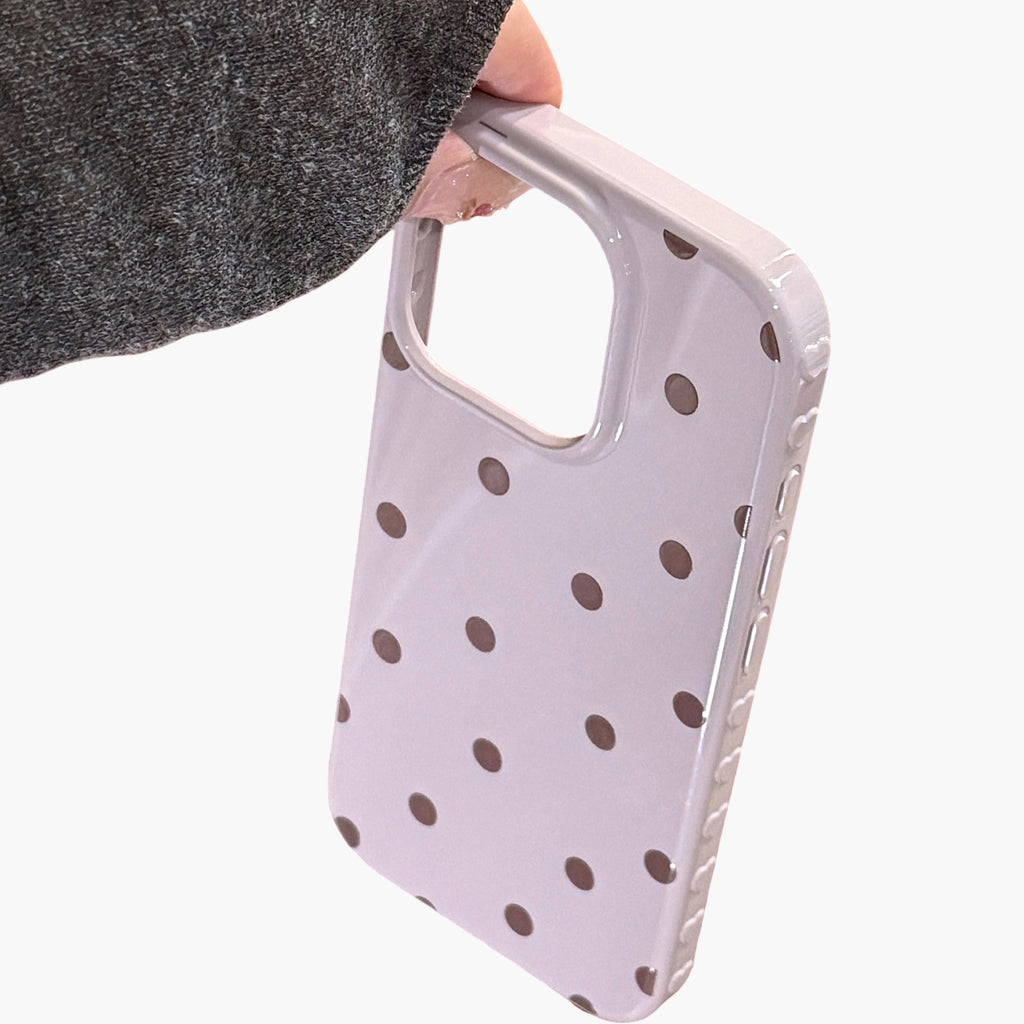 Anna-Kaci Polka Dot Phone Case with Glossy Finish Pattern Design Lightweight Protective Cover