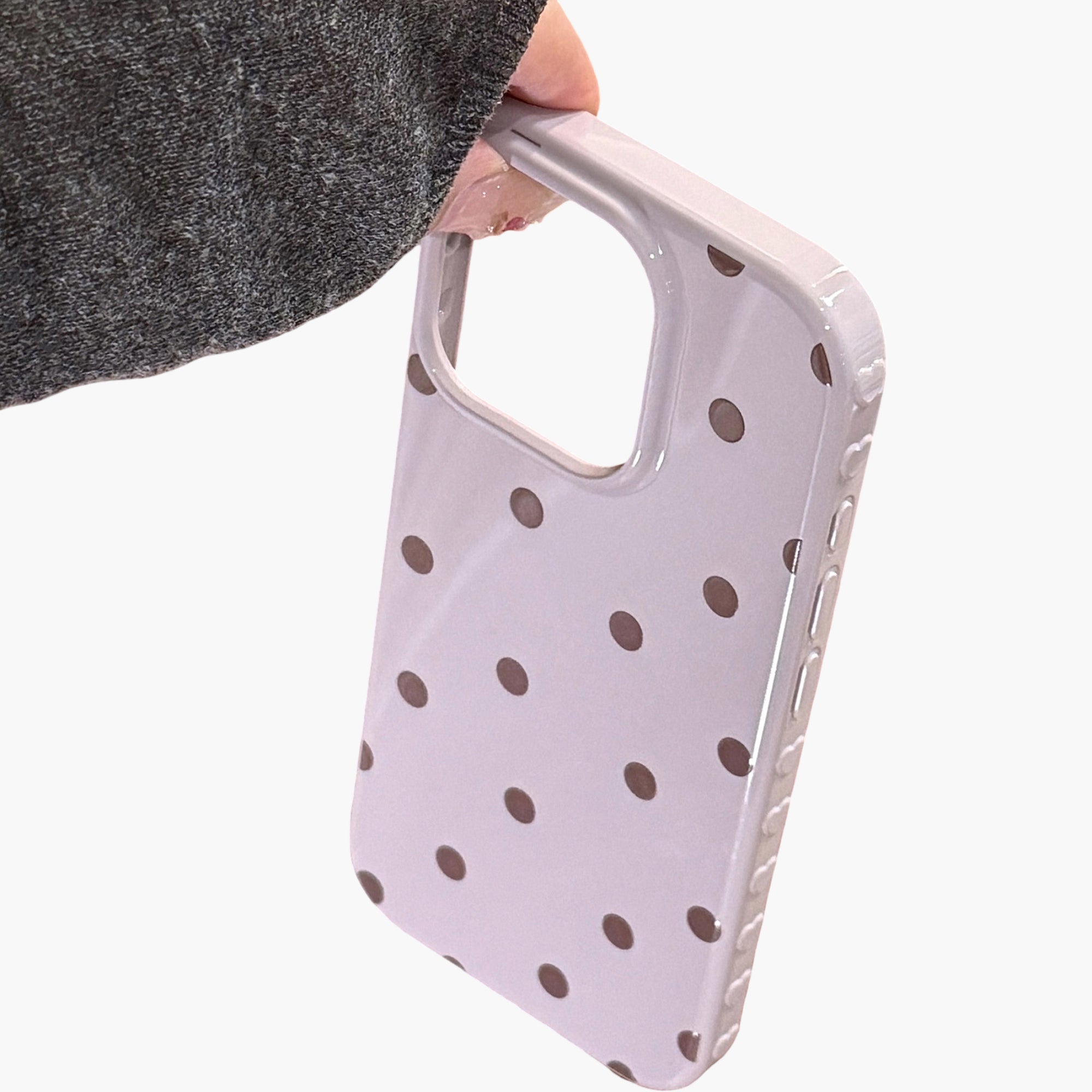 Anna-Kaci Polka Dot Phone Case with Glossy Finish Pattern Design Lightweight Protective Cover