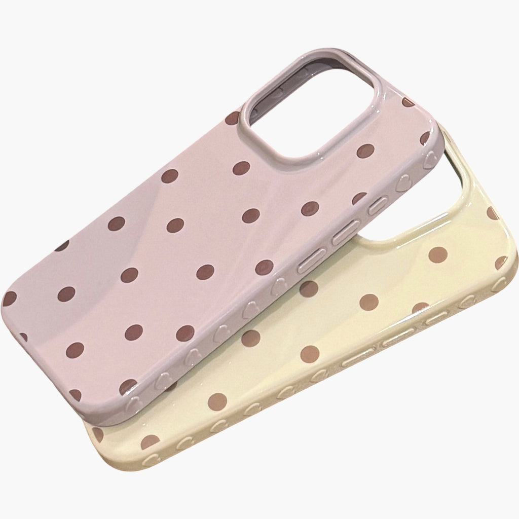 Anna-Kaci Polka Dot Phone Case with Glossy Finish Pattern Design Lightweight Protective Cover