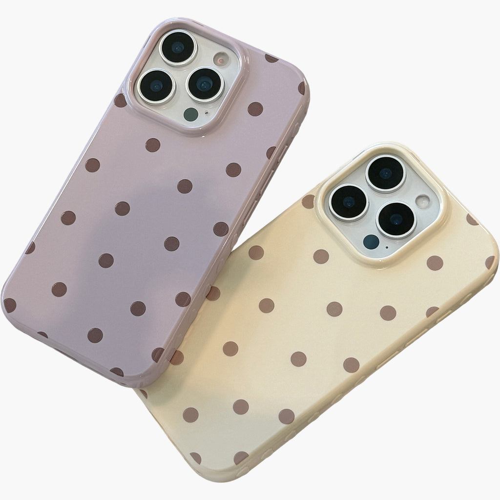 Anna-Kaci Polka Dot Phone Case with Glossy Finish Pattern Design Lightweight Protective Cover
