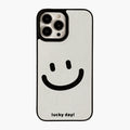 Anna-Kaci Smiley Face Phone Case with Textured Finish Minimal Graphic Design Protective Cover