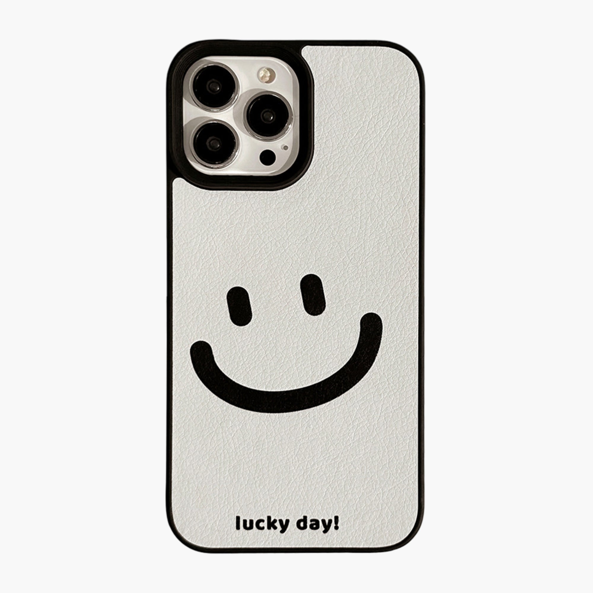 Anna-Kaci Smiley Face Phone Case with Textured Finish Minimal Graphic Design Protective Cover