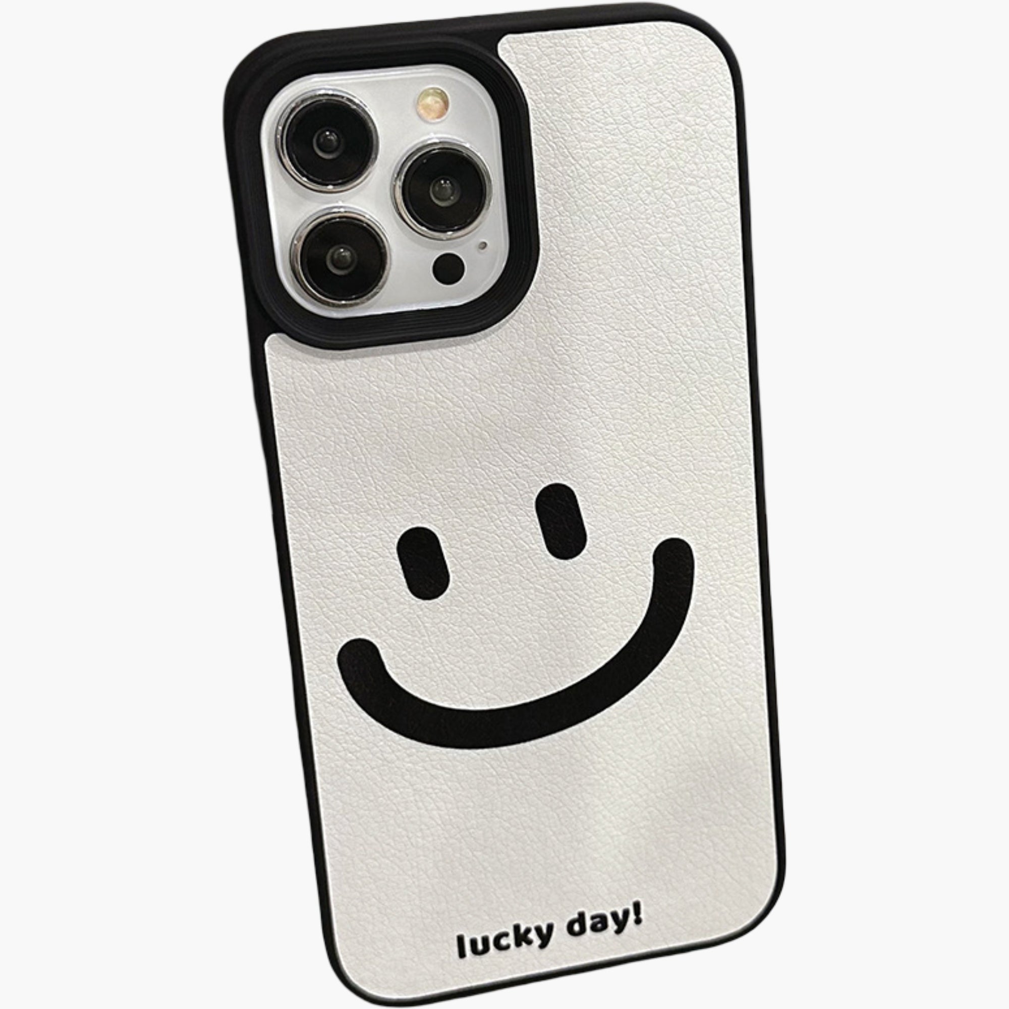 Anna-Kaci Smiley Face Phone Case with Textured Finish Minimal Graphic Design Protective Cover