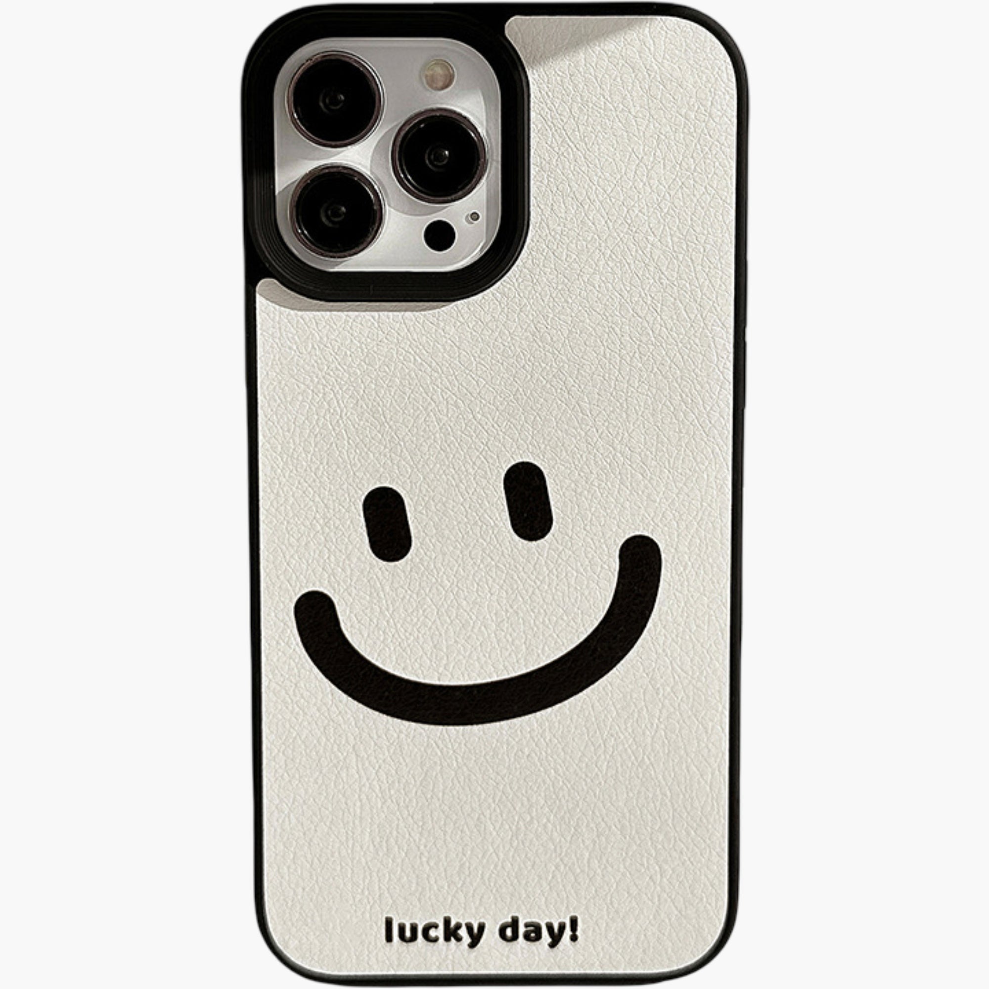 Anna-Kaci Smiley Face Phone Case with Textured Finish Minimal Graphic Design Protective Cover