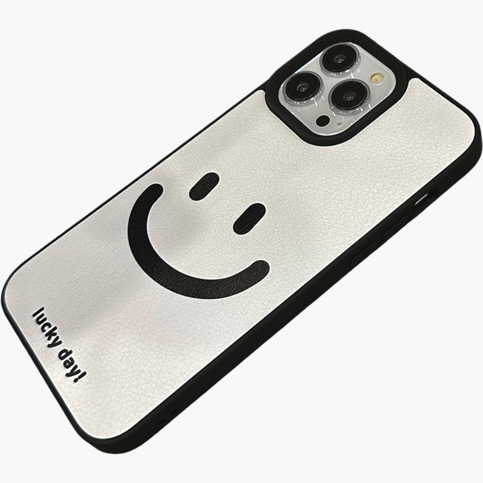 Anna-Kaci Smiley Face Phone Case with Textured Finish Minimal Graphic Design Protective Cover