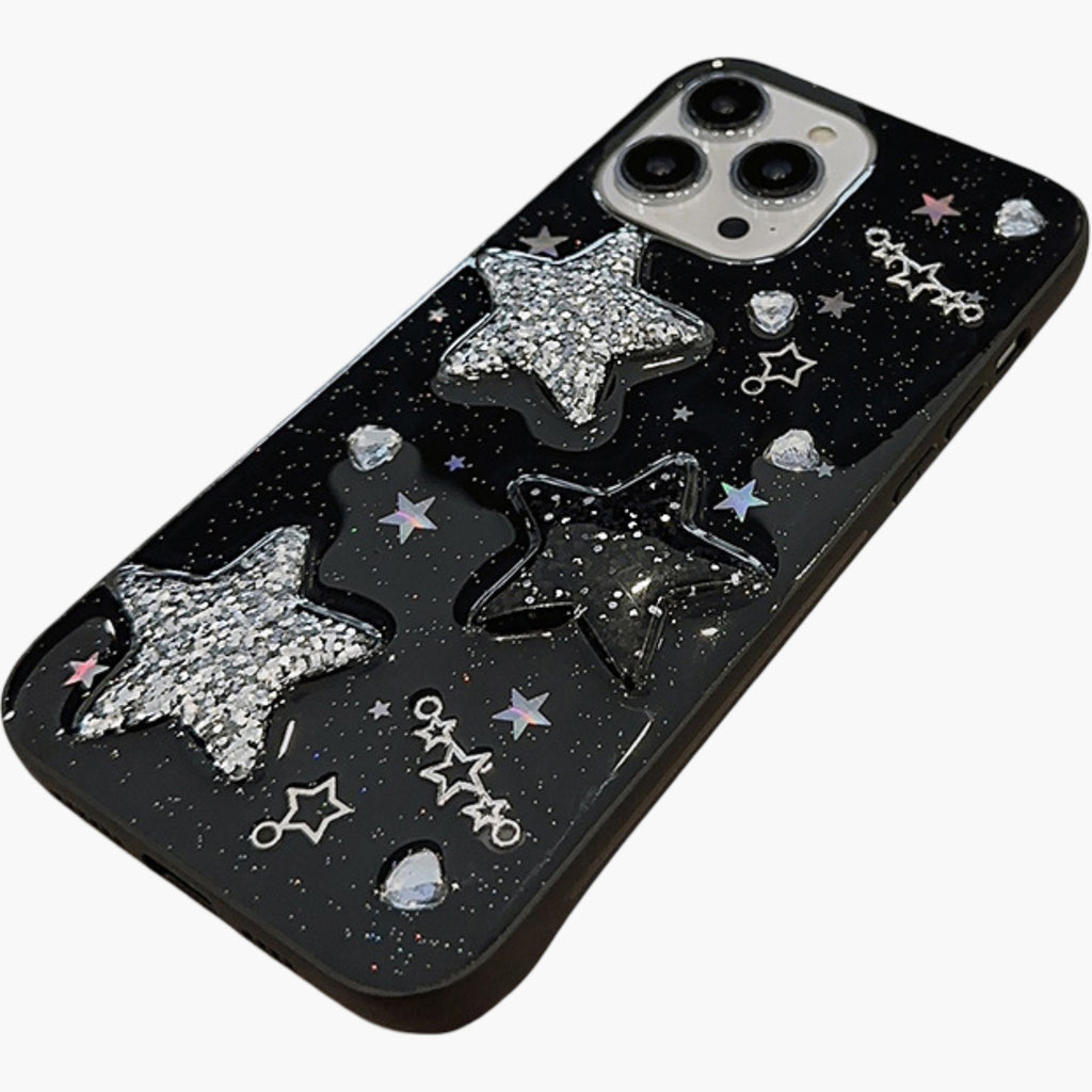 Anna-Kaci Glitter Star Phone Case with Star Pattern Sparkle Finish Protective Cover