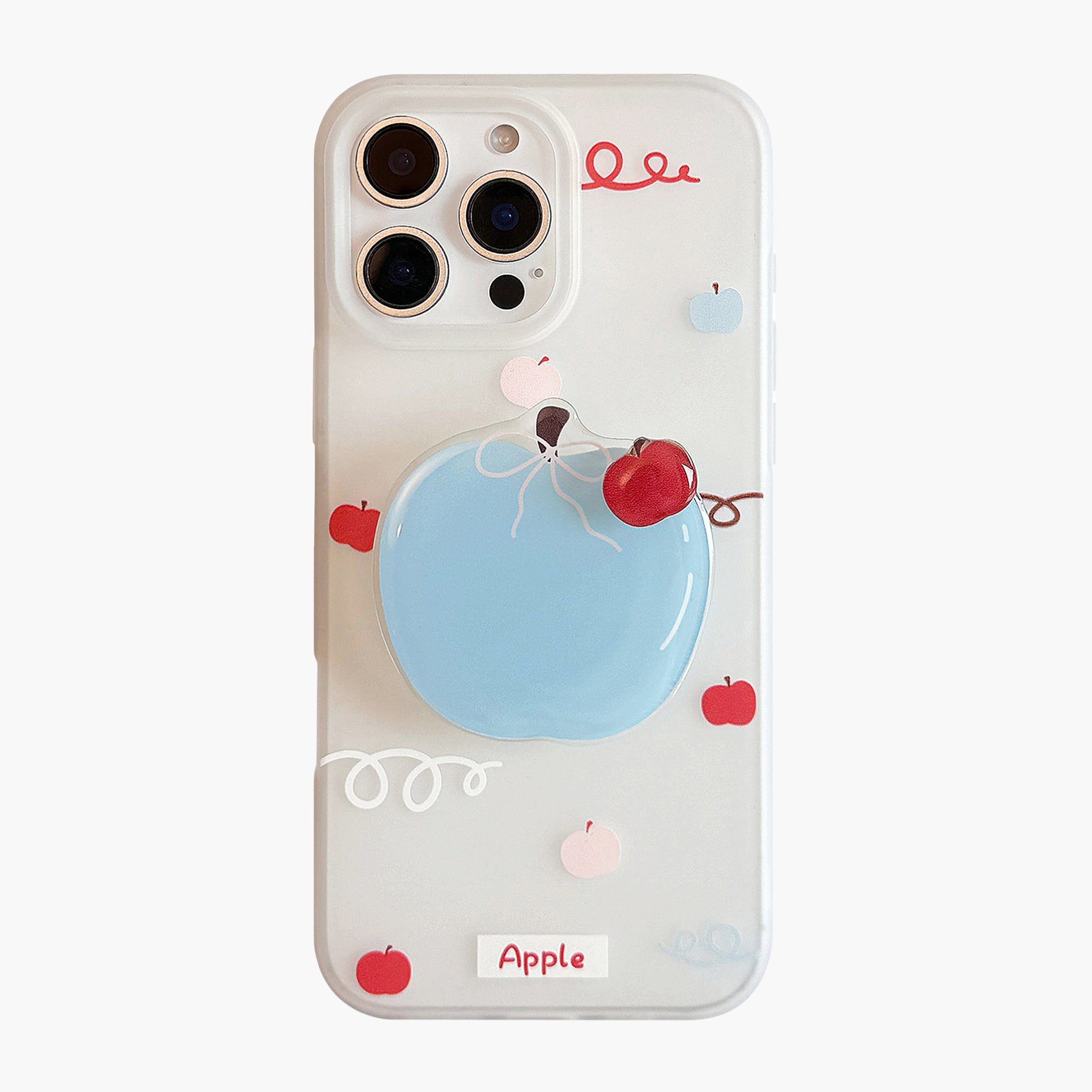 Anna-Kaci Apple Graphic Phone Case with Built In Grip Stand Fruit Design Protective Cover