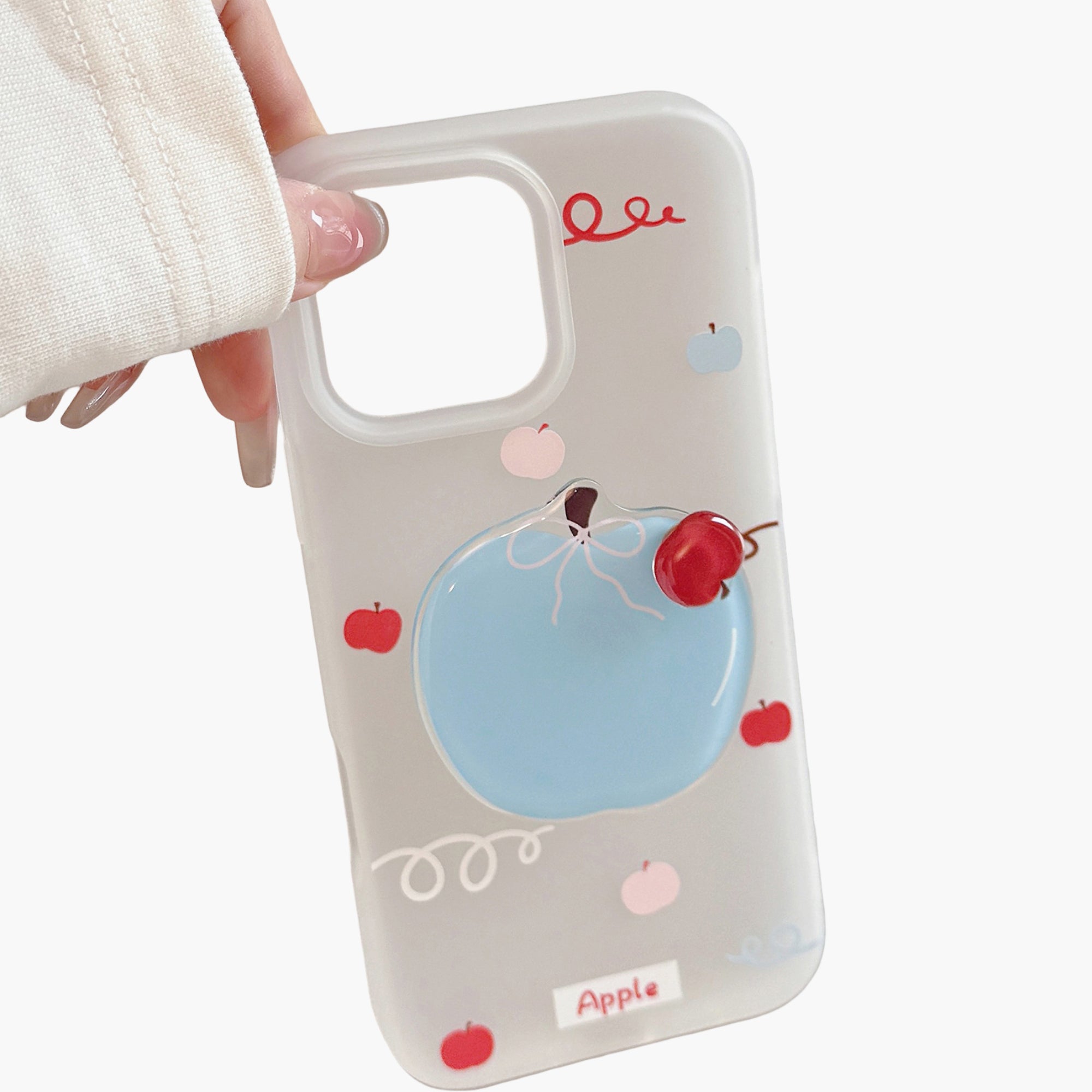 Anna-Kaci Apple Graphic Phone Case with Built In Grip Stand Fruit Design Protective Cover