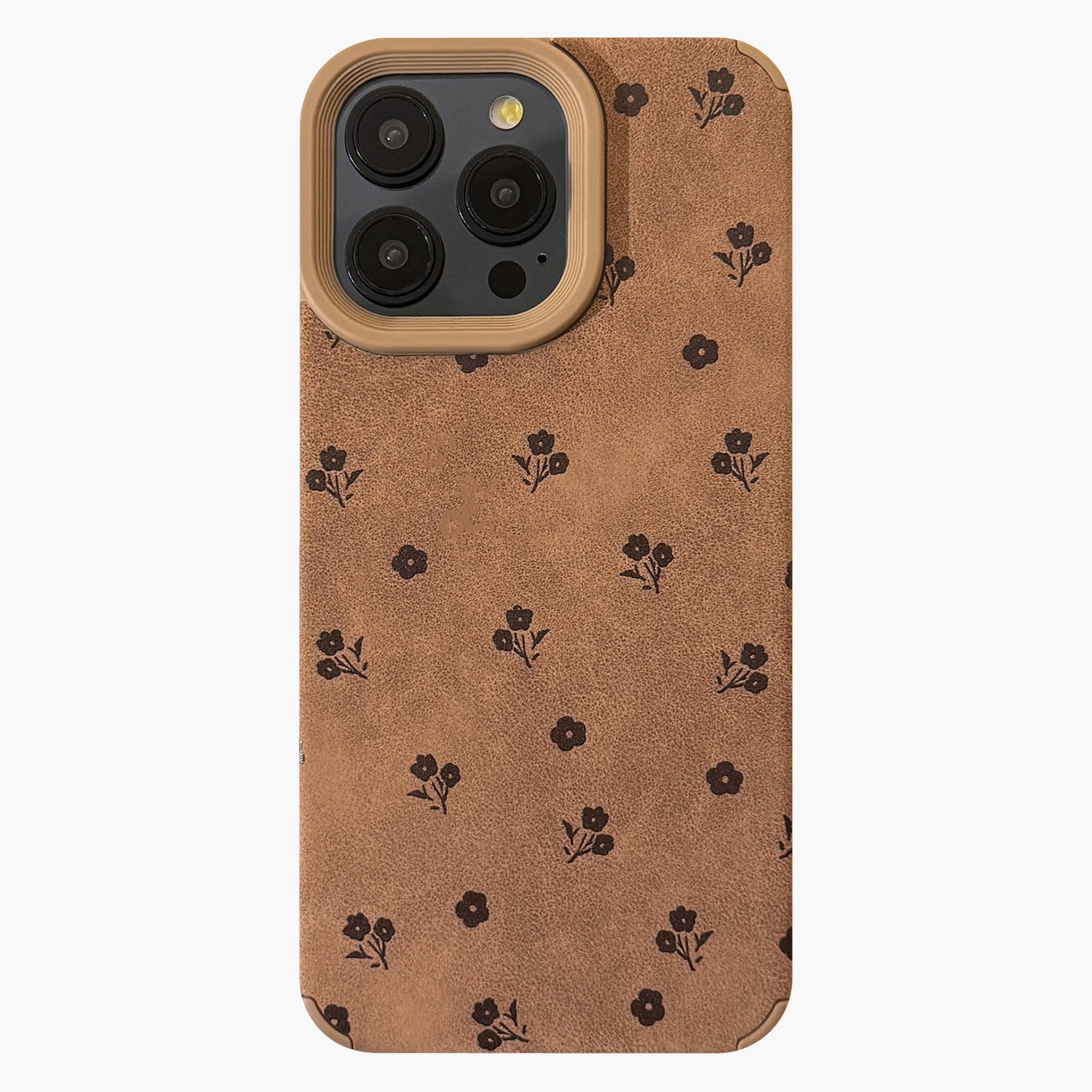 Anna-Kaci Faux Leather Phone Case with Floral Pattern Textured Finish Protective Cover
