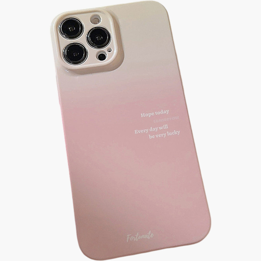 Anna-Kaci Gradient Phone Case with Soft Matte Finish Minimal Text Design Protective Cover