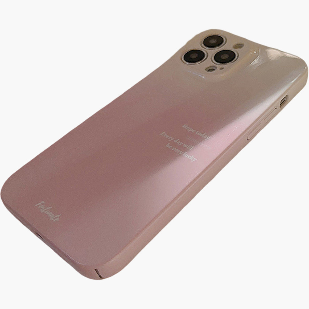 Anna-Kaci Gradient Phone Case with Soft Matte Finish Minimal Text Design Protective Cover