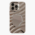 Anna-Kaci Glossy Ripple Phone Case with Mirror Detail Wavy Pattern Protective Cover