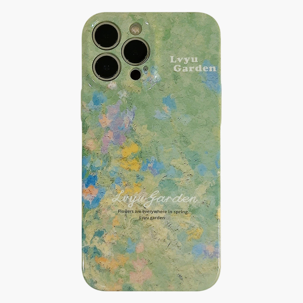Anna-Kaci Floral Art Phone Case with Abstract Painting Pattern Soft Matte Protective Cover