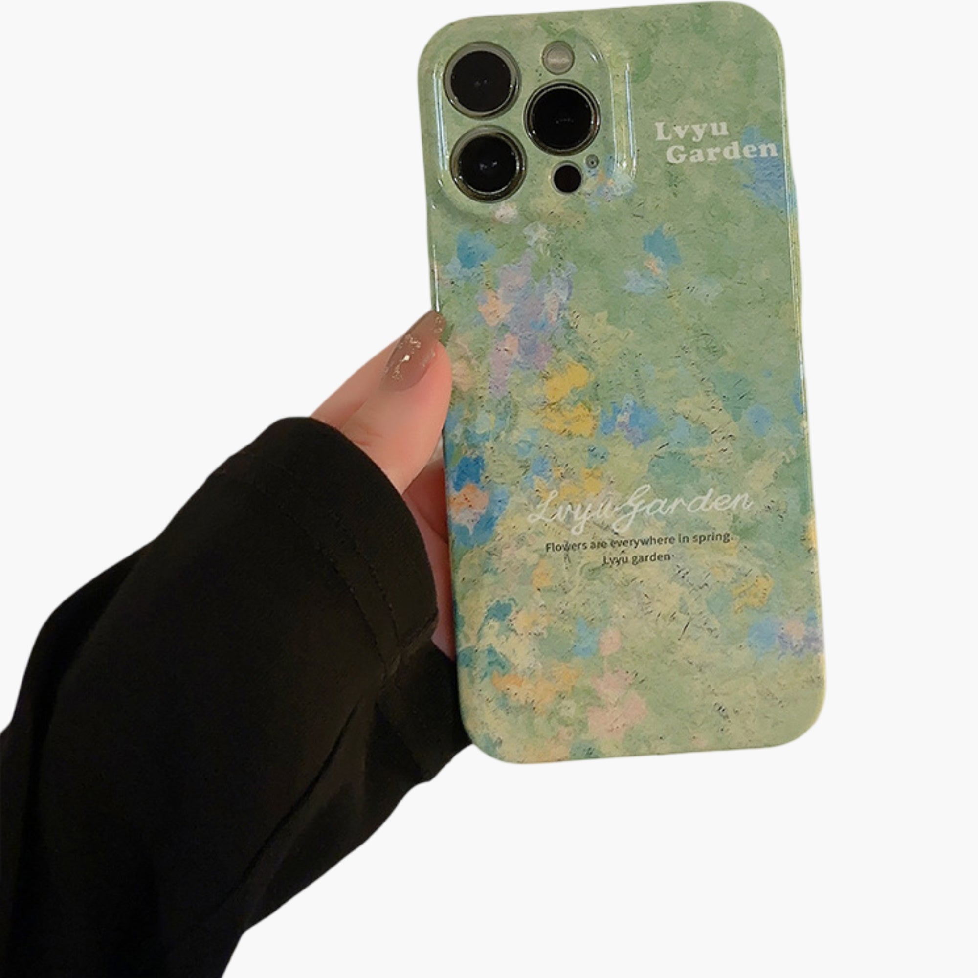 Anna-Kaci Floral Art Phone Case with Abstract Painting Pattern Soft Matte Protective Cover