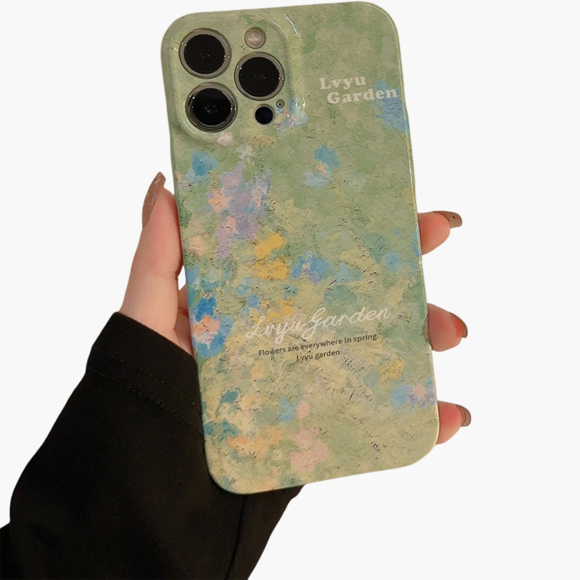 Anna-Kaci Floral Art Phone Case with Abstract Painting Pattern Soft Matte Protective Cover