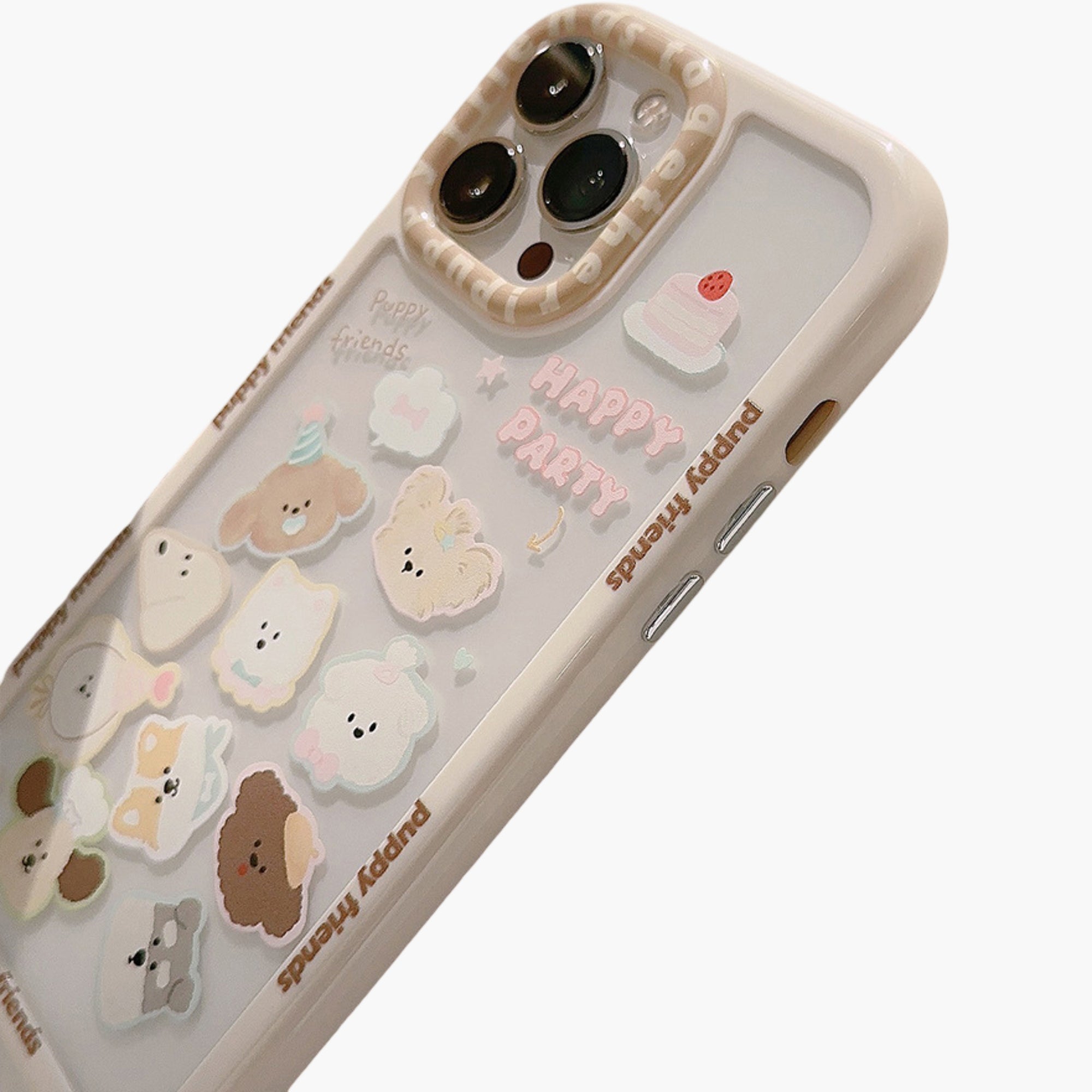 Anna-Kaci Puppy Friends Phone Case with Charm Strap Cute Cartoon Protective Cover
