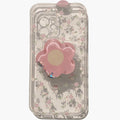 Anna-Kaci Peach Pattern Phone Case with Flower Grip Cute Fruit Protective Cover