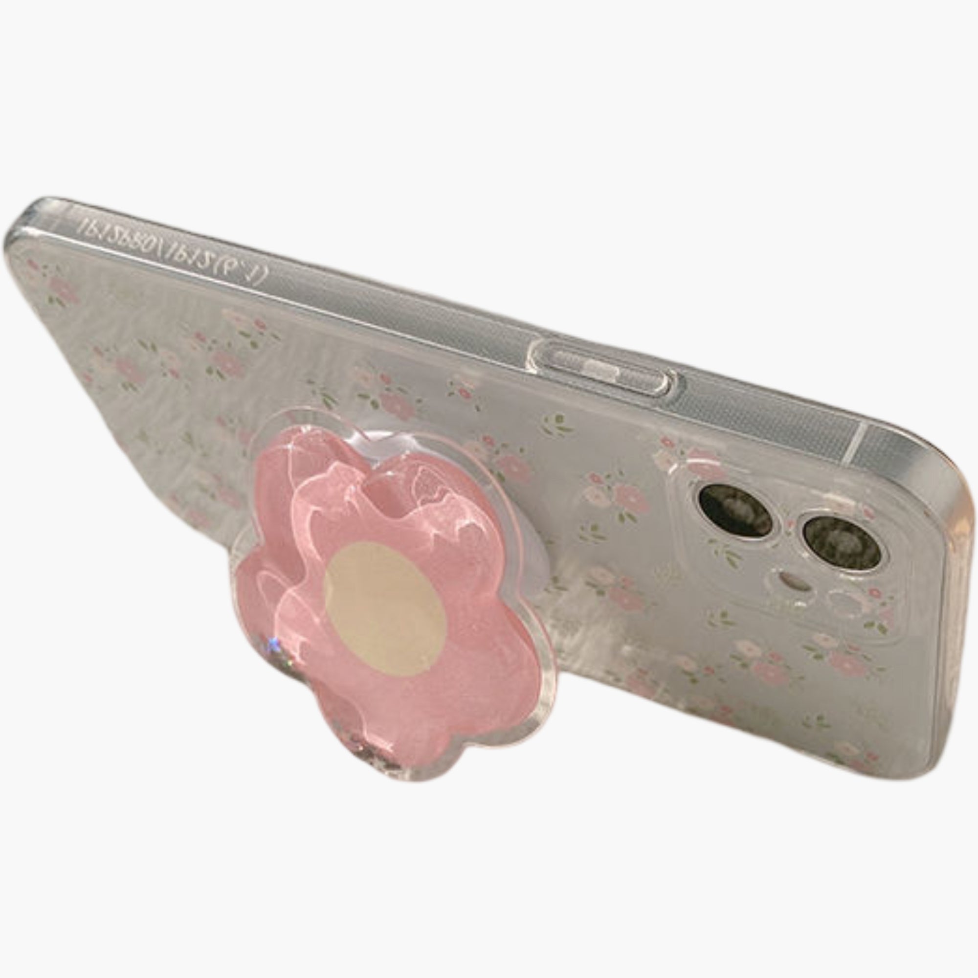 Anna-Kaci Peach Pattern Phone Case with Flower Grip Cute Fruit Protective Cover