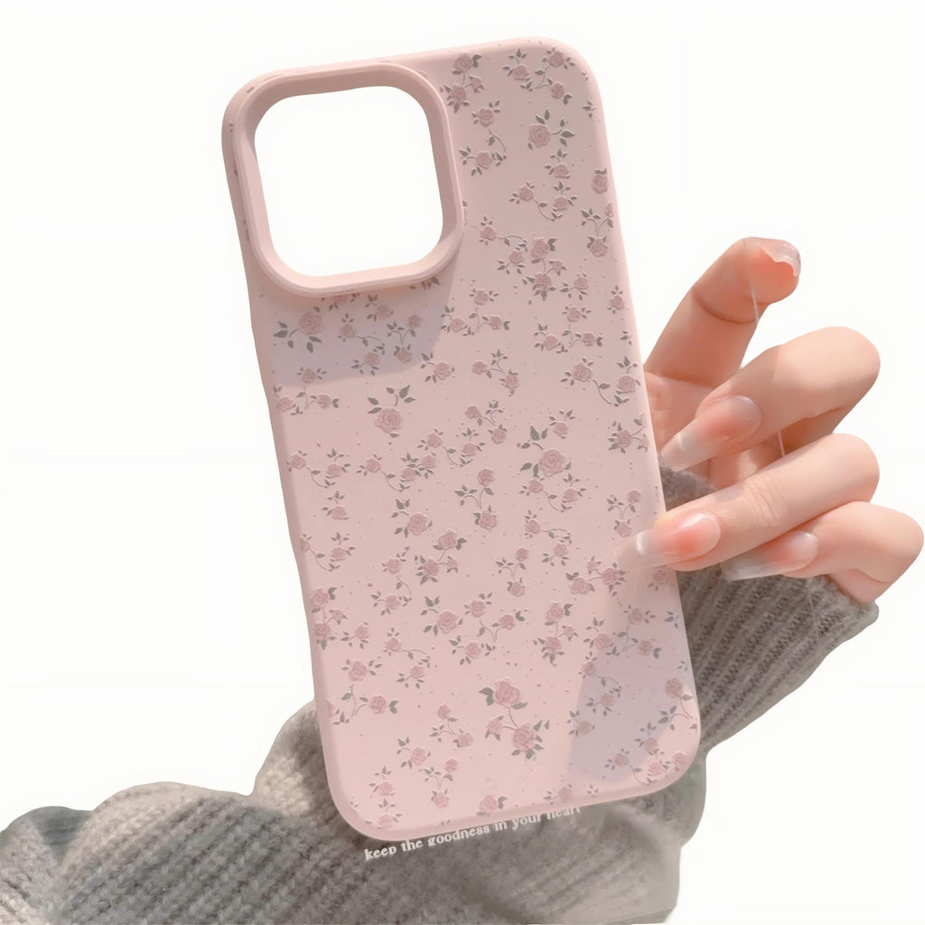 Anna-Kaci Pink Floral Phone Case Slim Protective Vintage Flower Cover